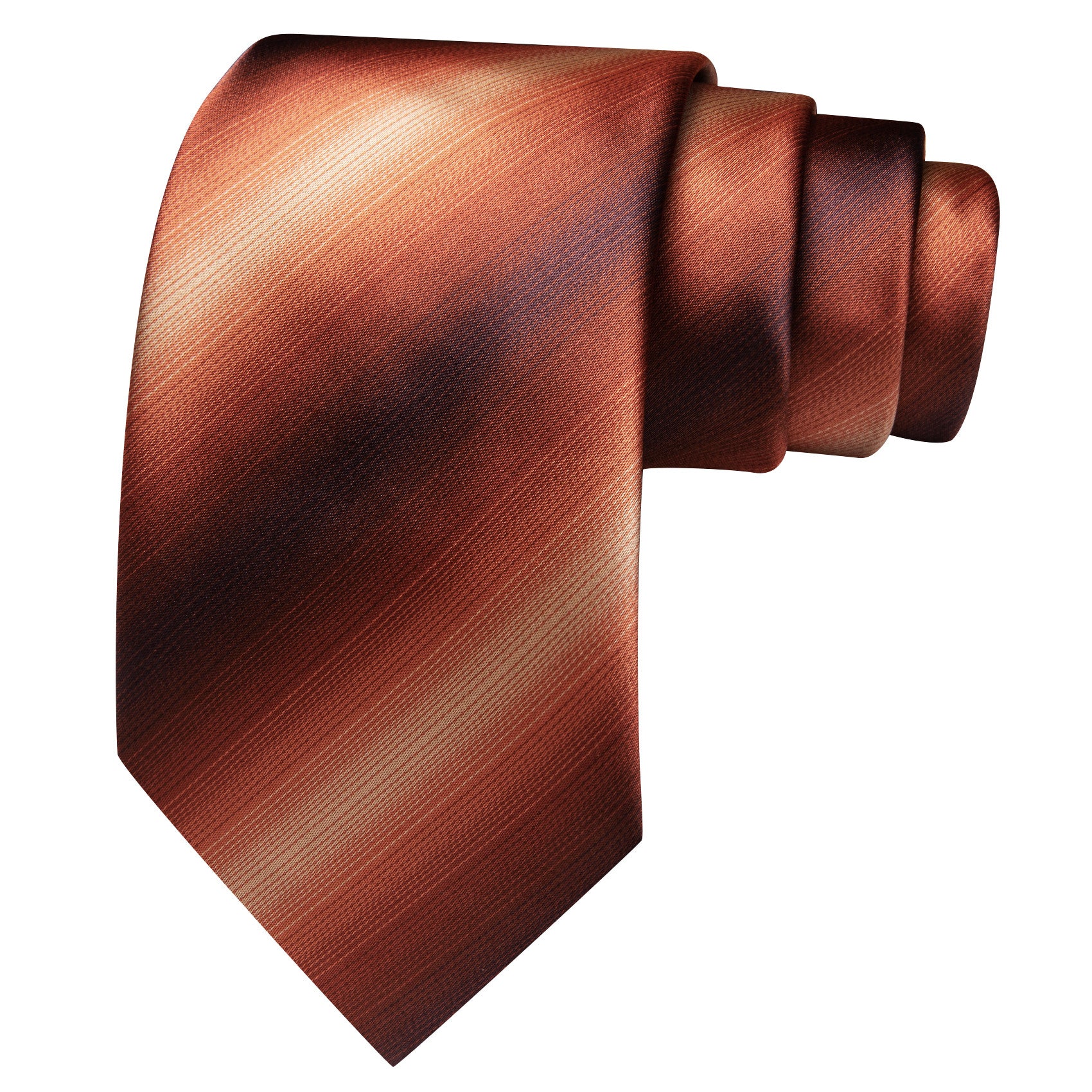 Barry. Wang Rust Striped Tie Mens Silk Tie Pocket Square Cufflinks Set