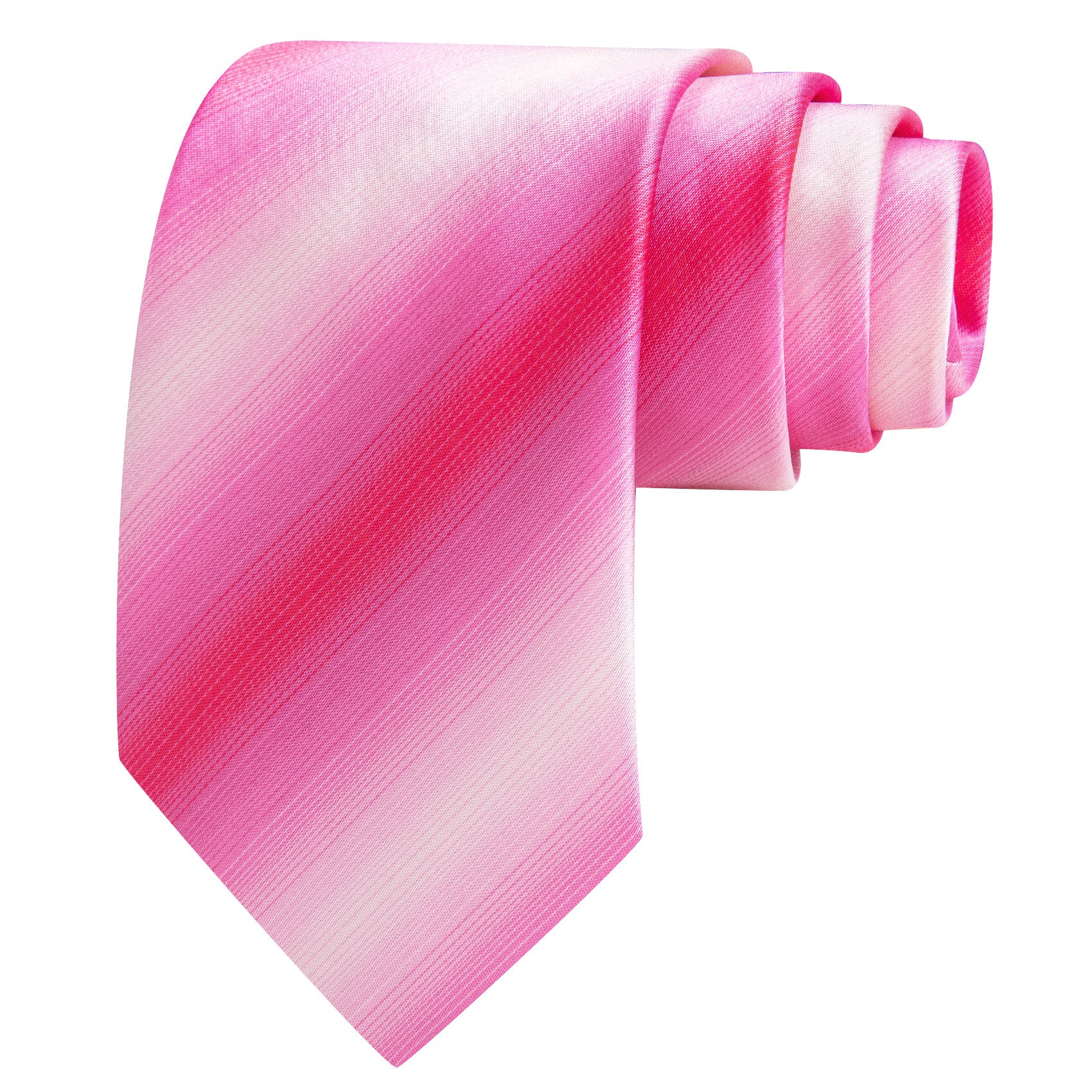 Barry. Wang Pink Striped Necktie Mens Silk Tie Hanky Cufflinks Set