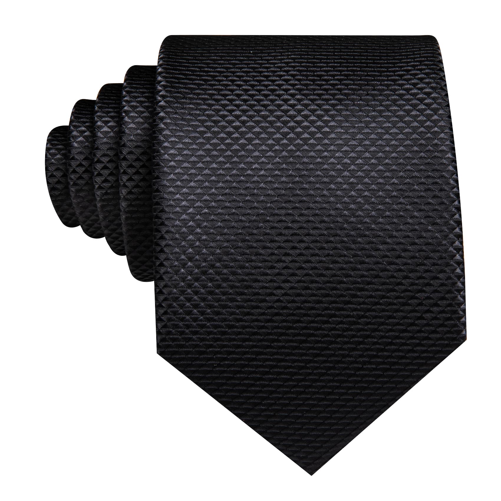 Black Necktie Jacquard Geometric Silk Wedding Ties for Men