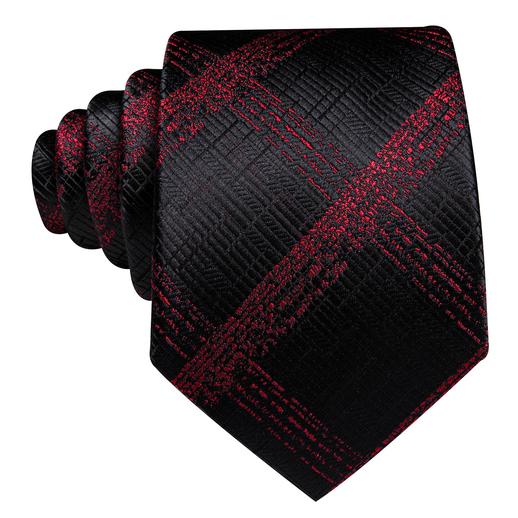 Black red men's necktie 