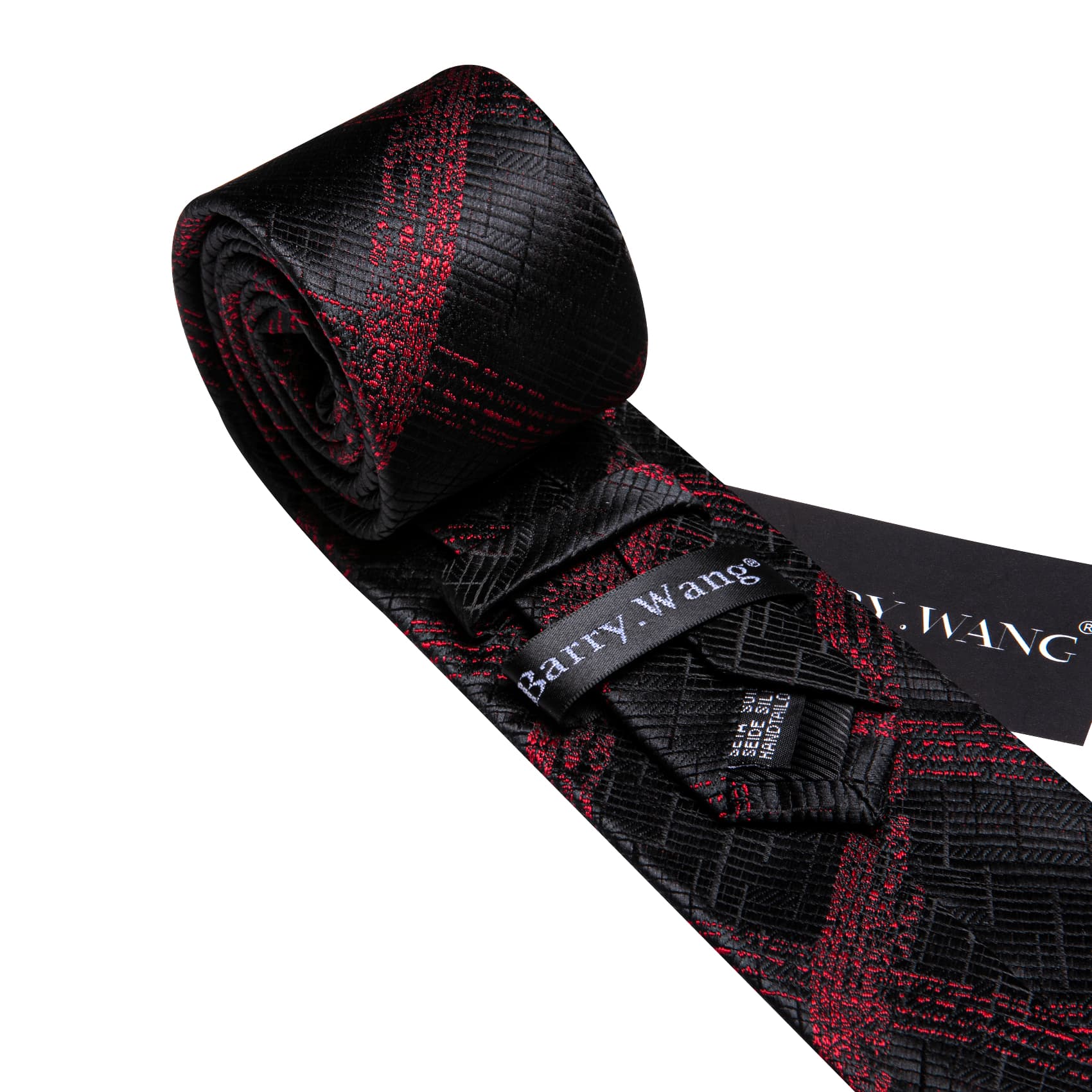 Black  red plaid necktie for men wedding necktie 