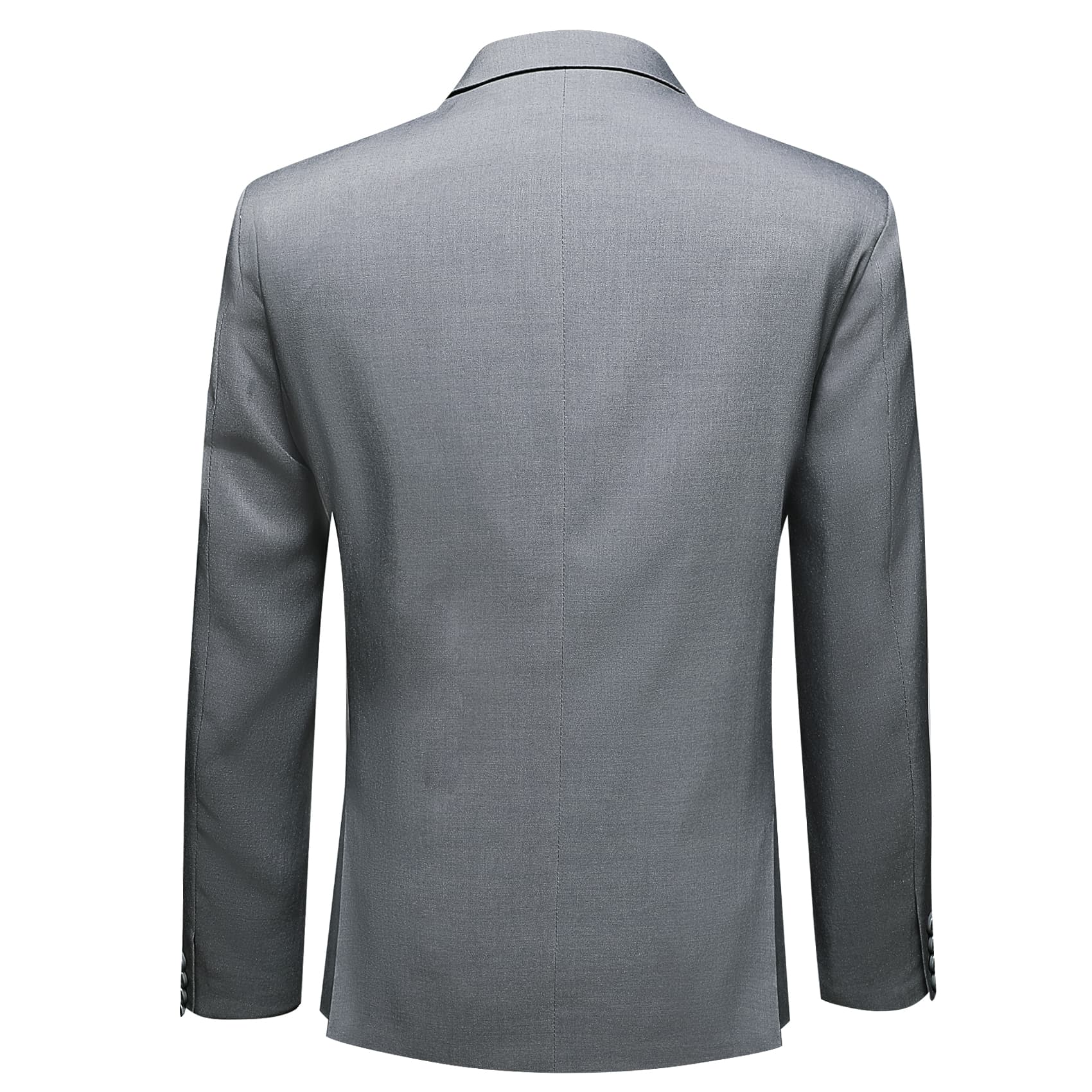 Wedding Button Up Blazer Solid Light Grey Men's Bowtie Suit