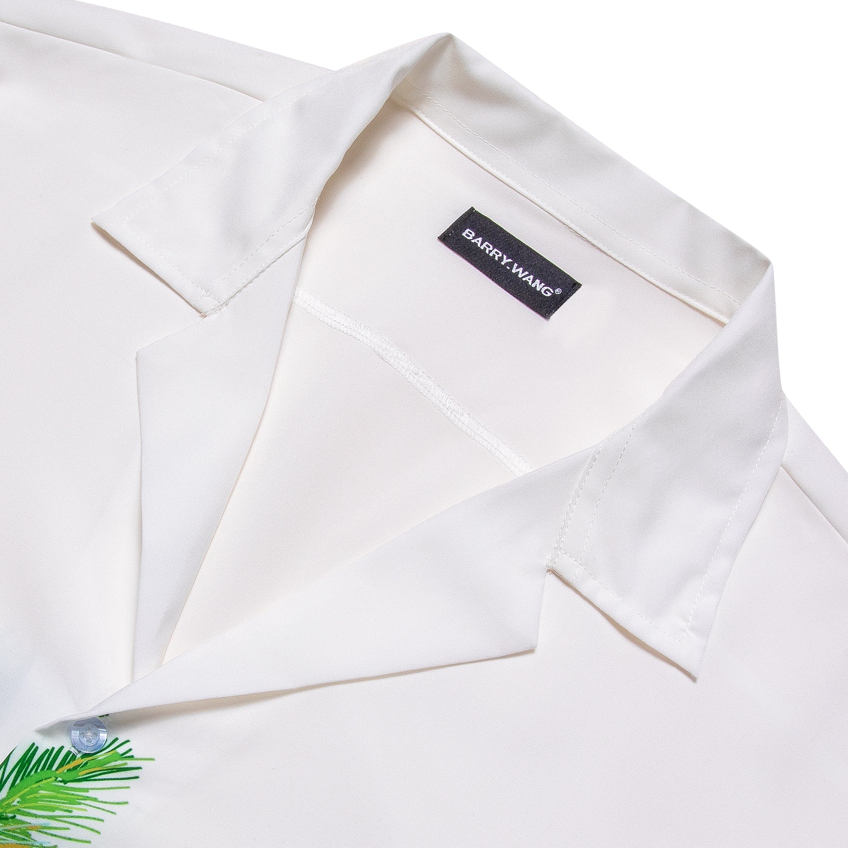 Barry Wang Hawaiian Shirts Beach Coconut Trees Mens Printed White Shirts