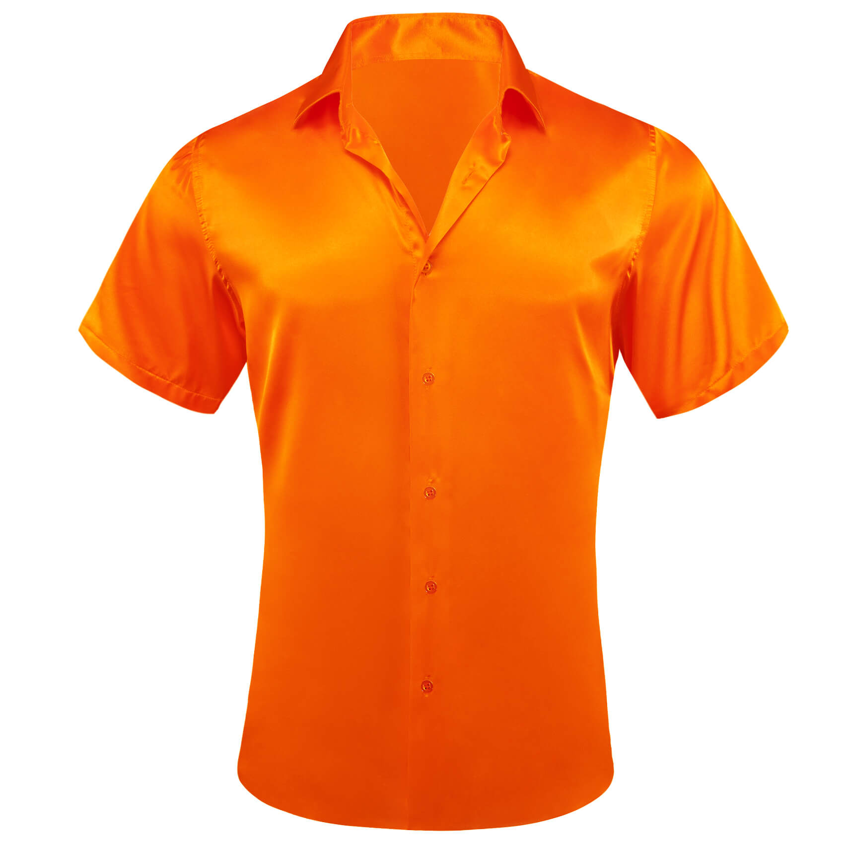 Short Sleeve Shirt Solid Orange Shirt
