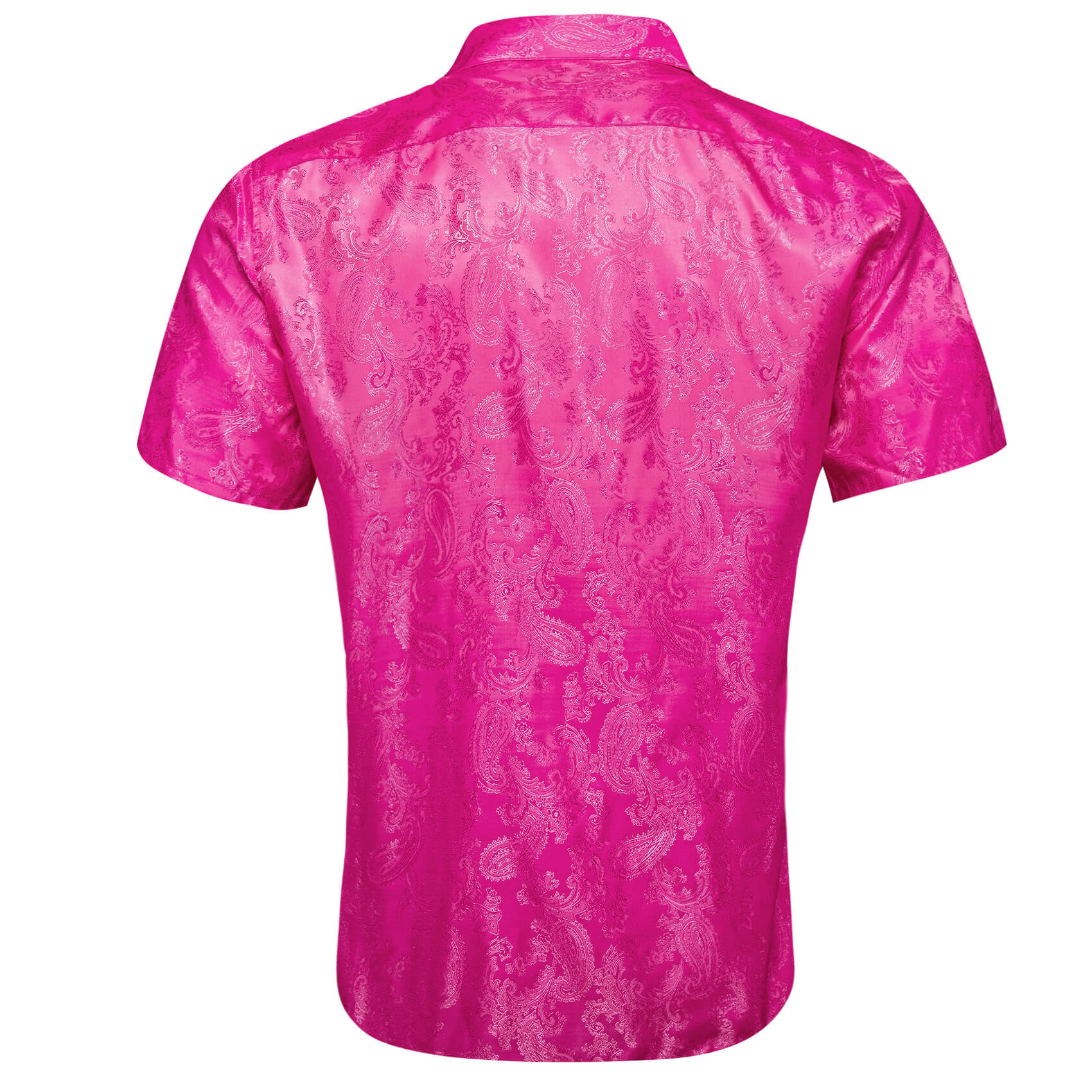  Short Sleeve Shirt Jacquard Paisley Deep Pink Shirtshort shirts