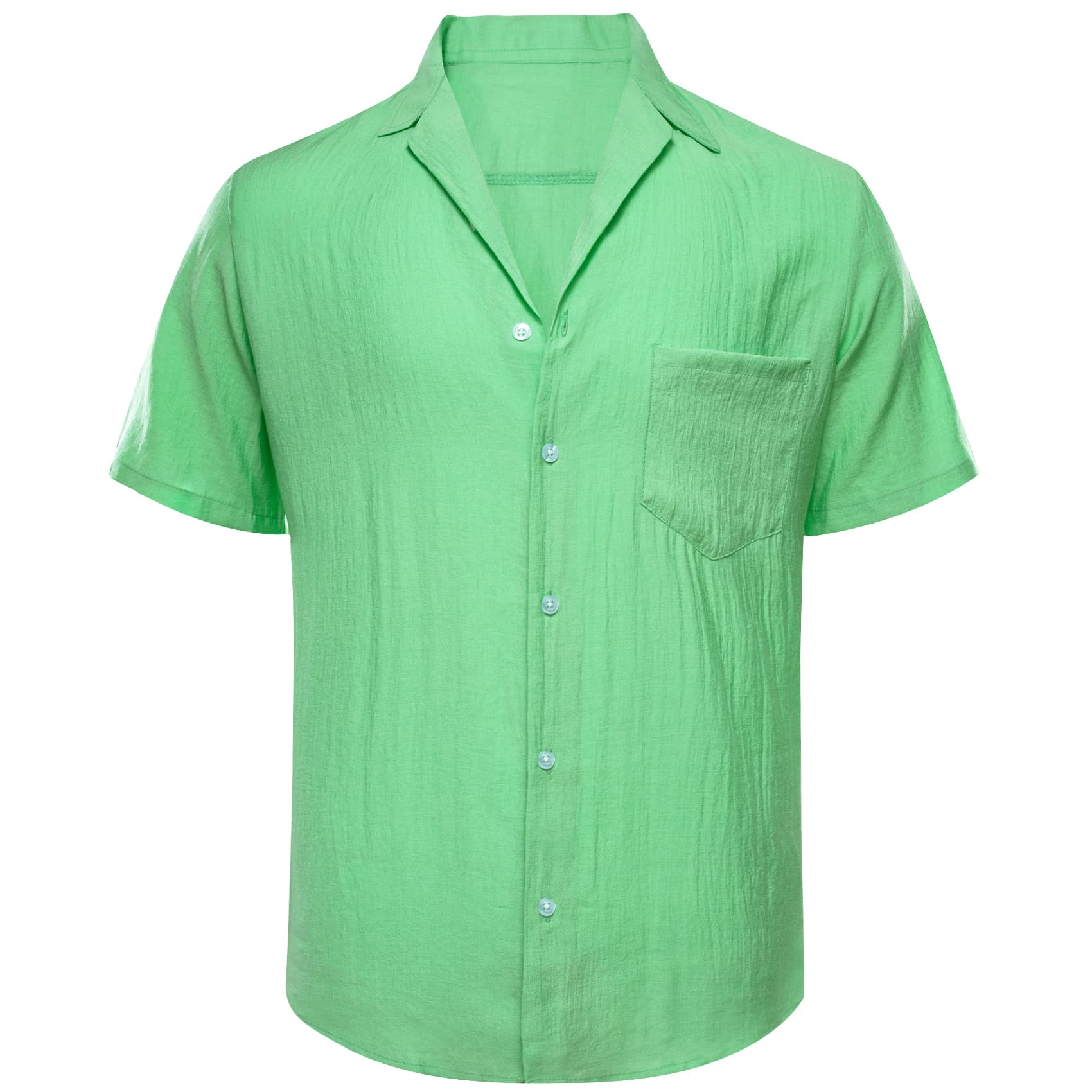 men's button down shirts short sleeve Light green short sleeve shirt 