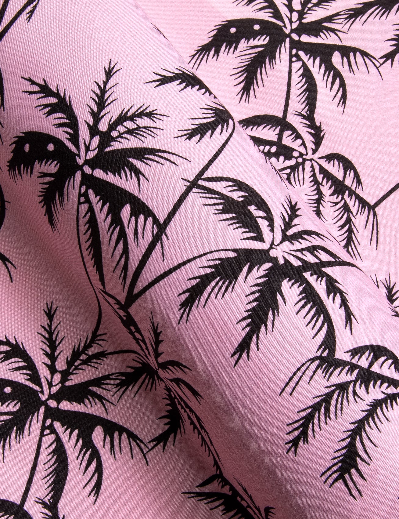Barry. Wang Pink Black Coconut Tree Short Sleeves Shirt