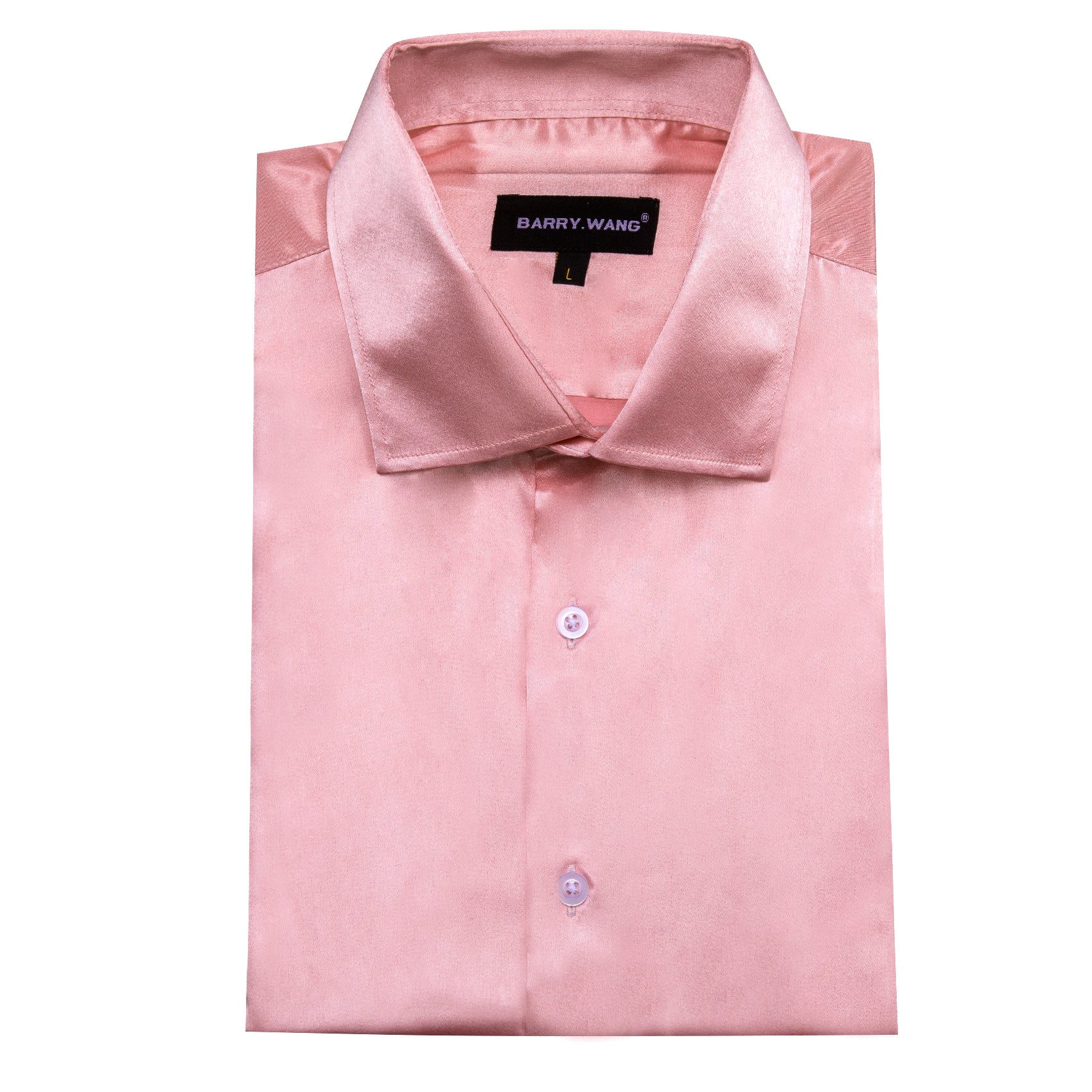 Barry.wang Pink Solid Short Sleeves Shirt