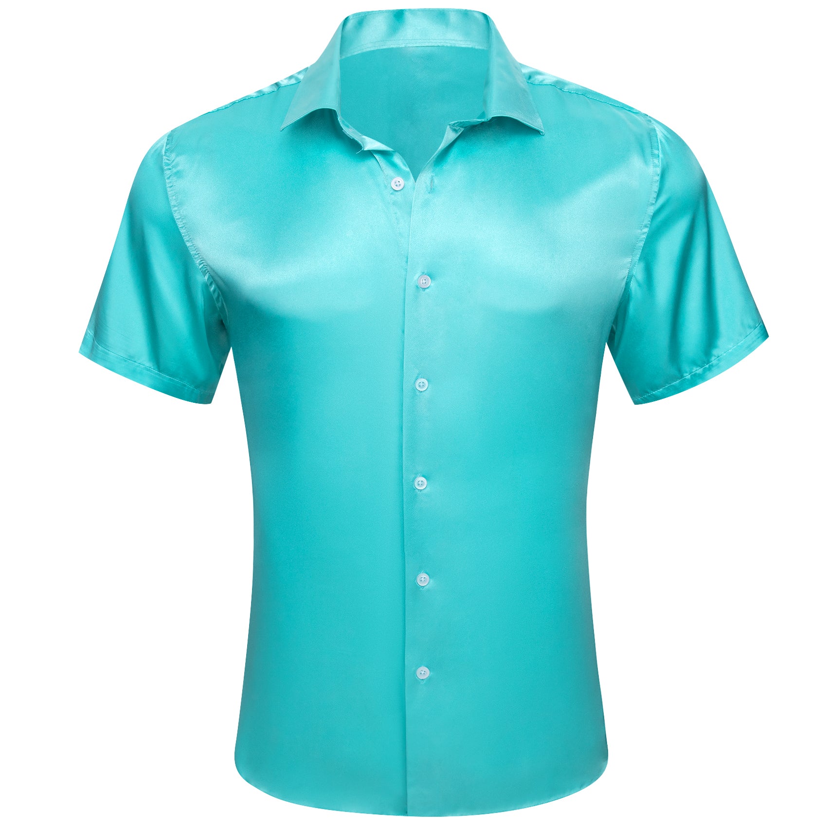 Barry.wang Pale Blue Solid Short Sleeves Shirt