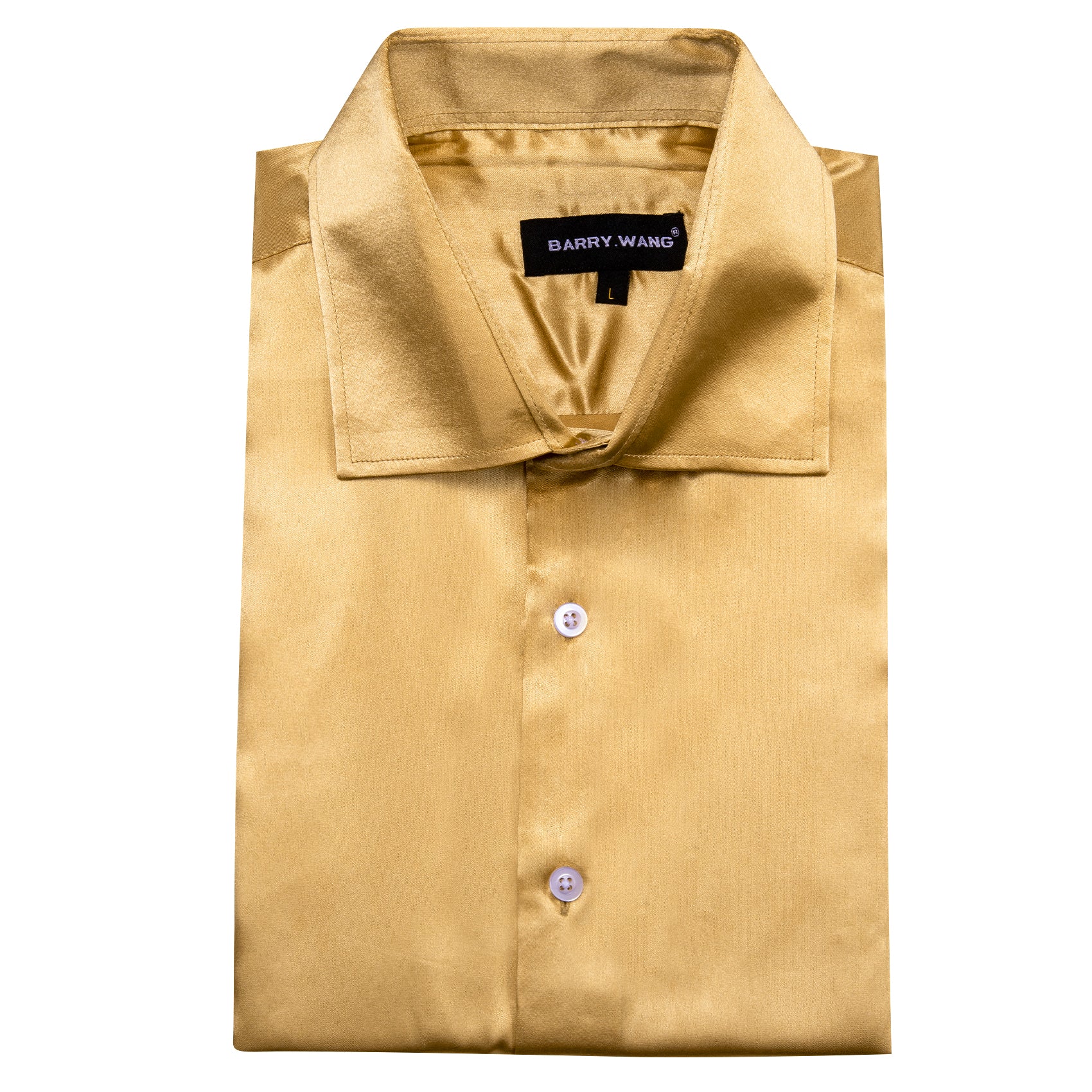 Barry.wang Golden Yellow Solid Short Sleeves Shirt