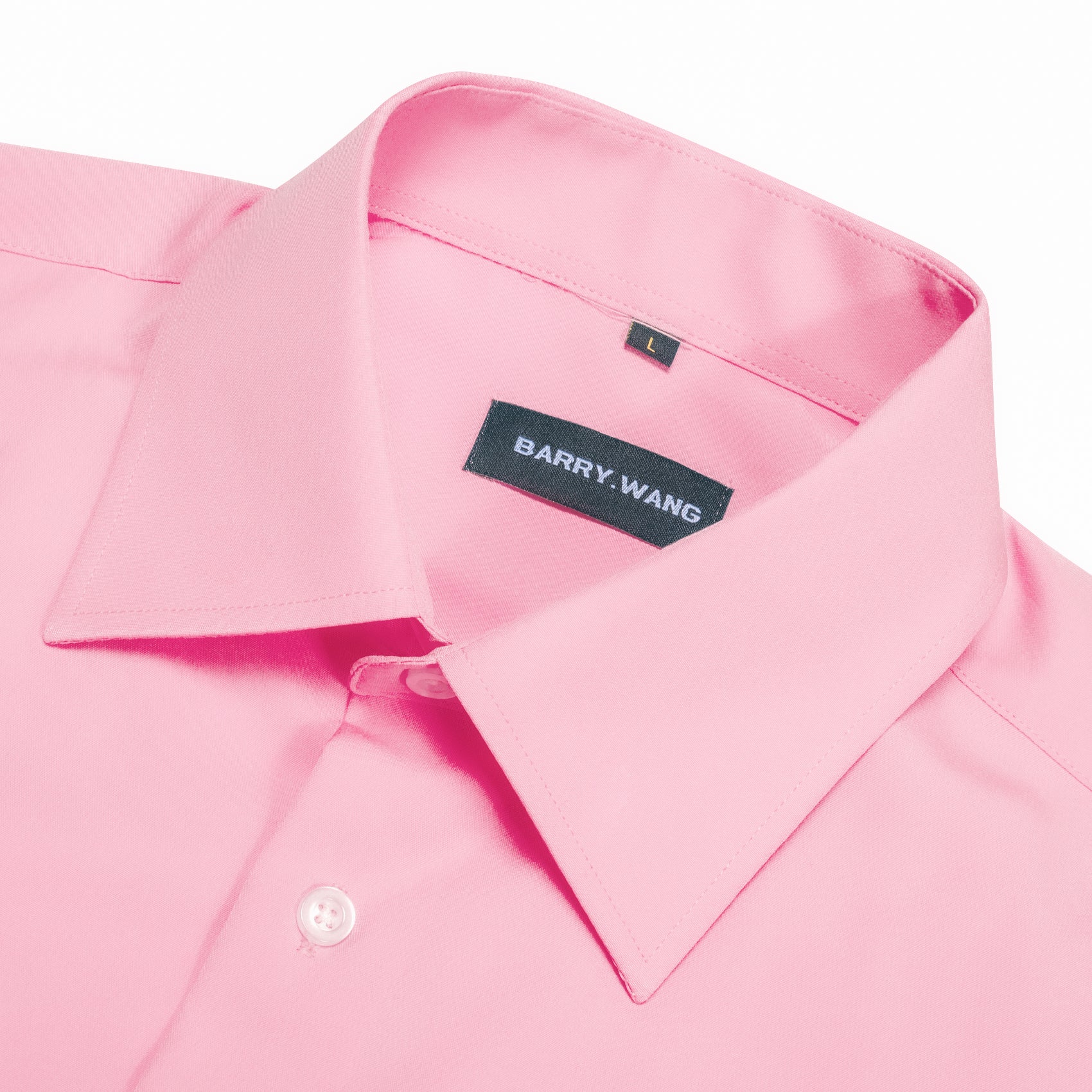 Barry.wang Pink Solid Short Sleeves Shirt