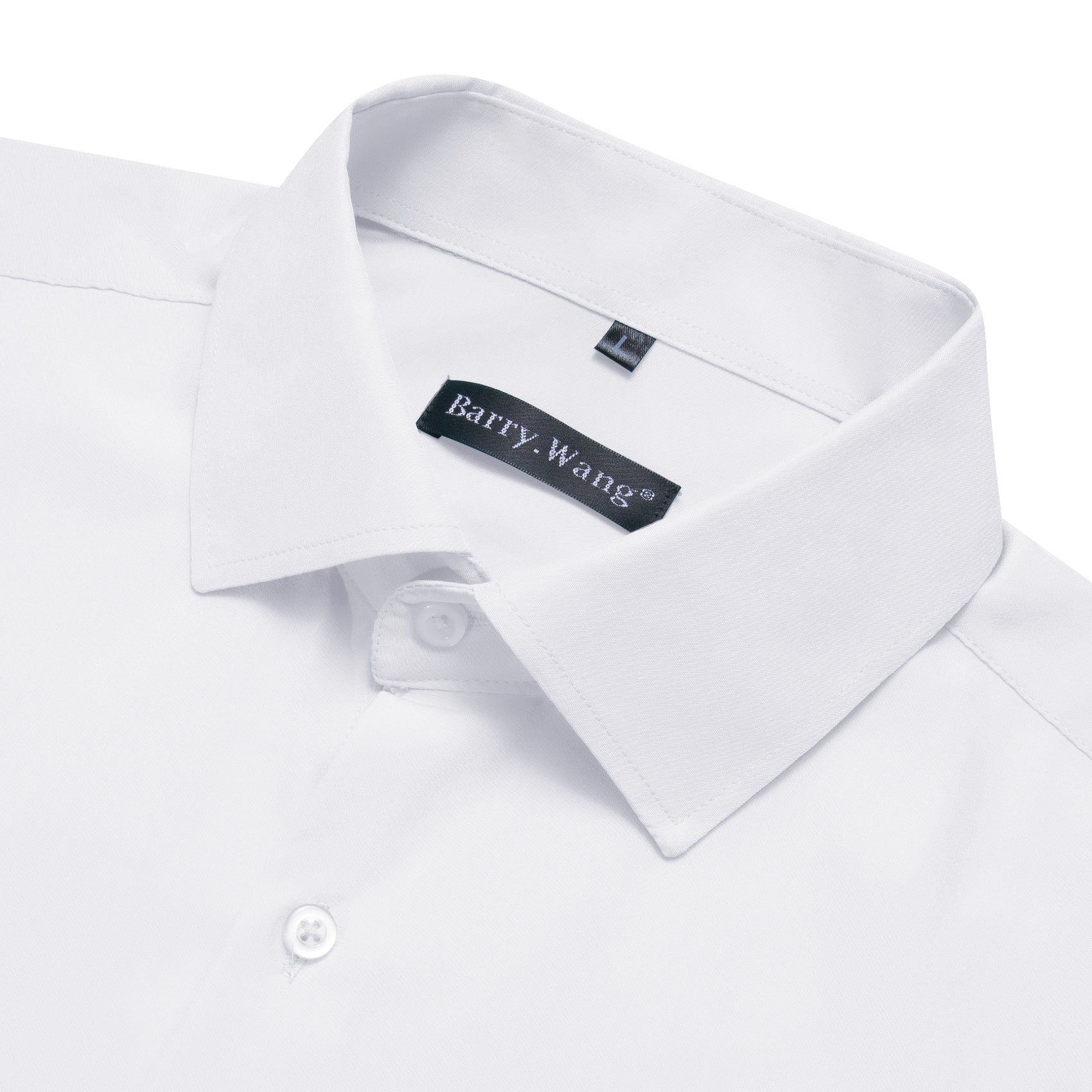 Barry.wang White Solid Short Sleeves Shirt