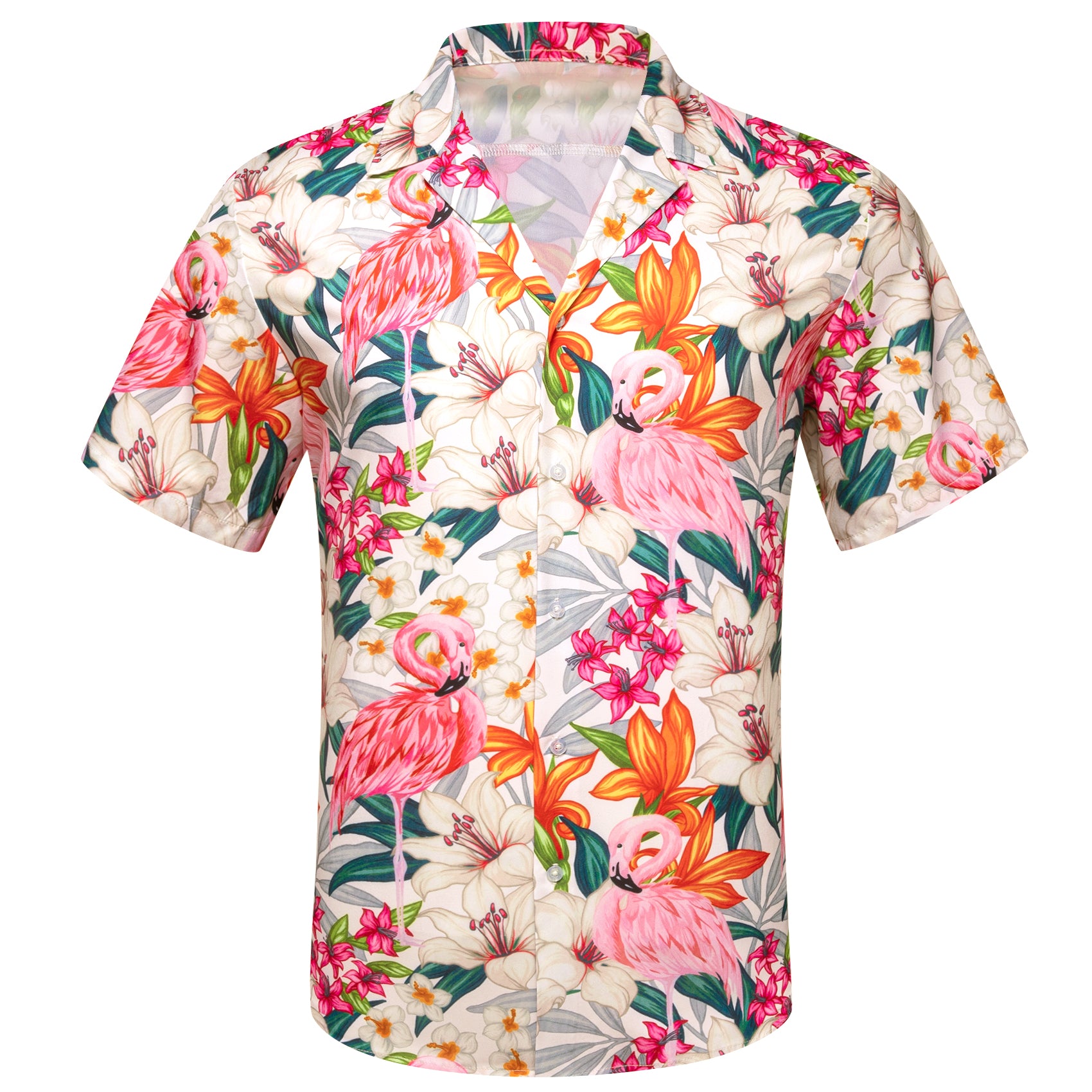 Men's Colorful Floral Pattern Short Sleeves Summer Hawaii Shirt