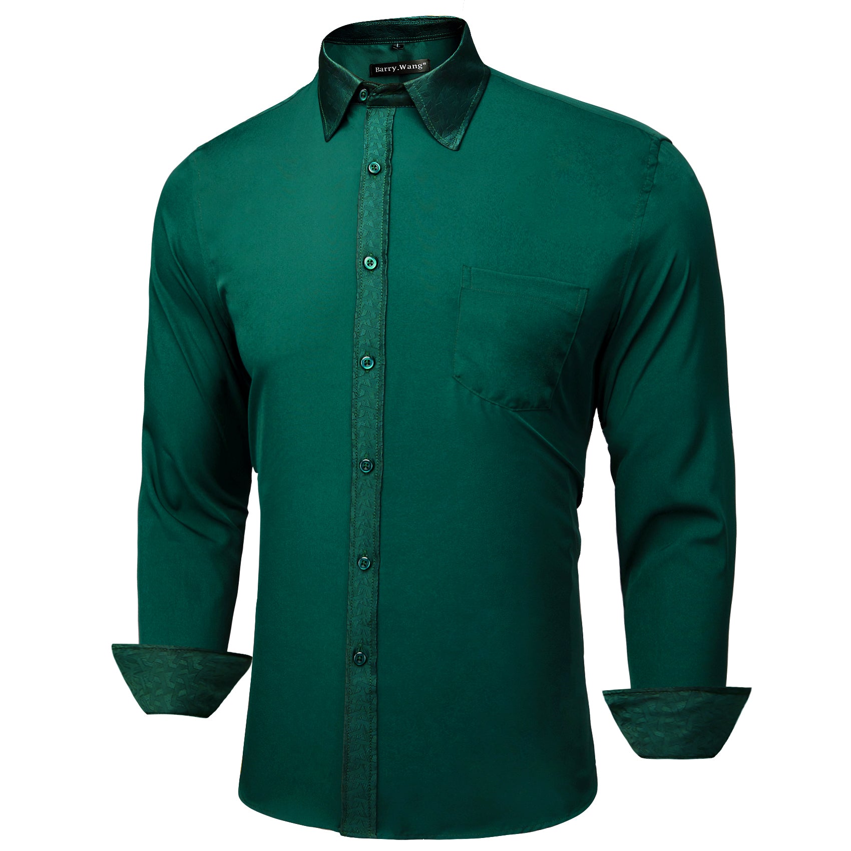 Barry.wang Fashion Green Splicing Men's Business Shirt