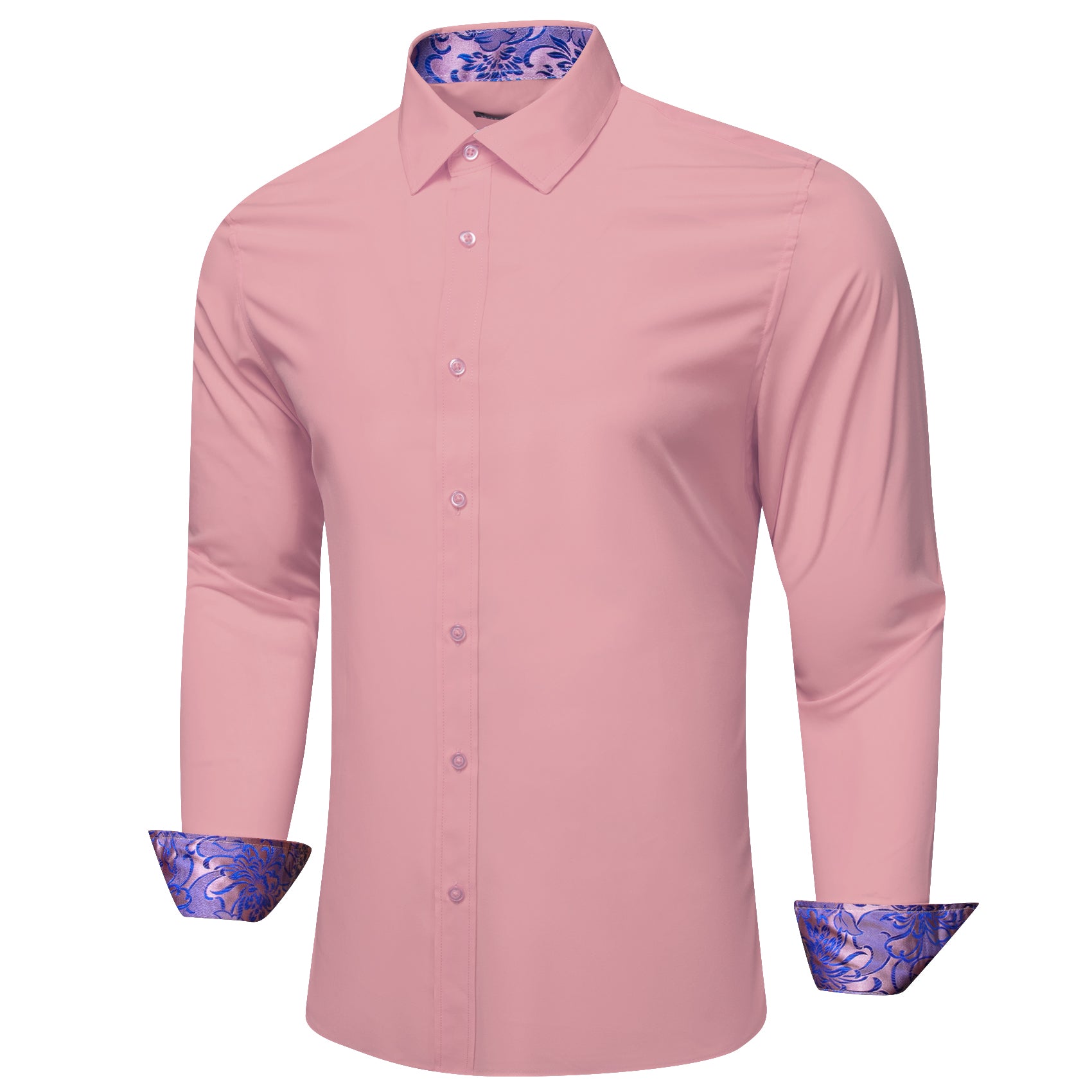 Barry.wang Formal Pink Purple Splicing Men's Business Shirt