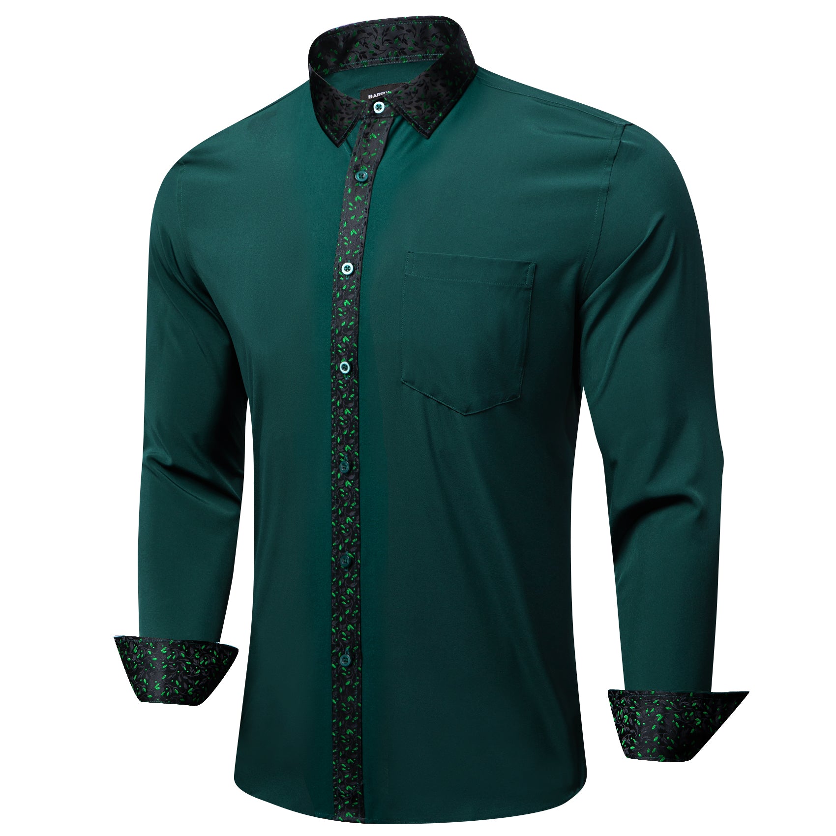 Green long sleeve shirt for men 