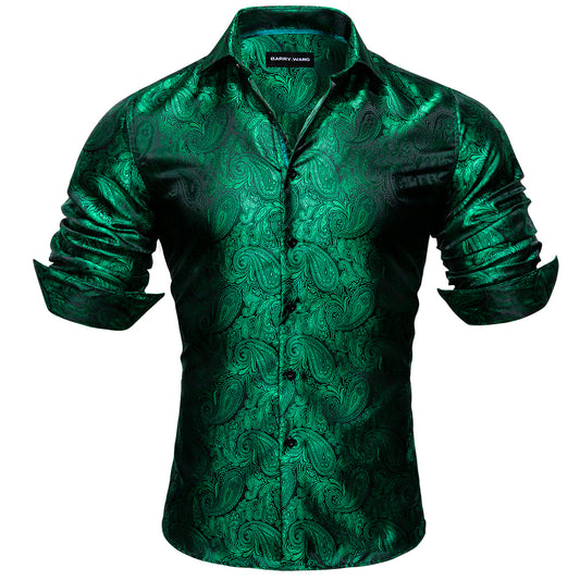 green button down shirt