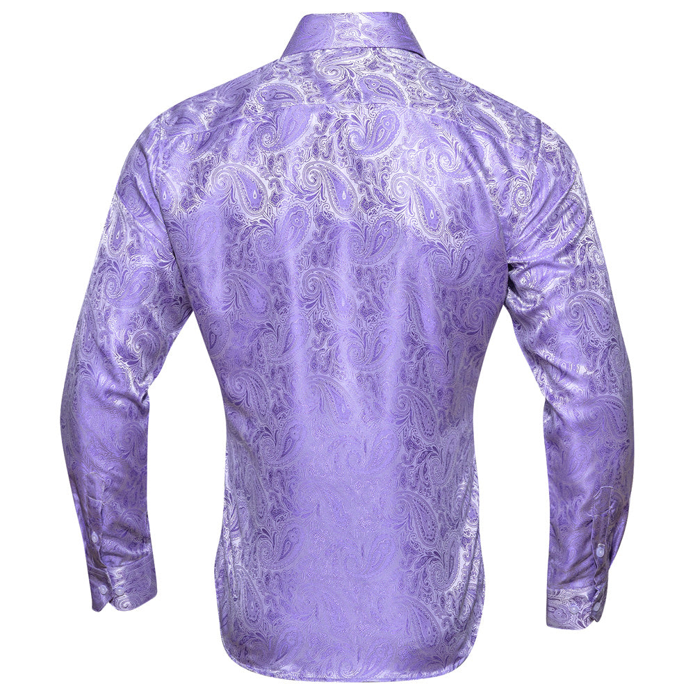 Barry. Wang Mens Lavender Dress Shirt Paisley Silk Long Sleeve Button Down Formal Shirts, M Barry. Wang Mens Lavender Dress Shirt Paisley Silk Long Sleeve Button Down Formal Shirts, M