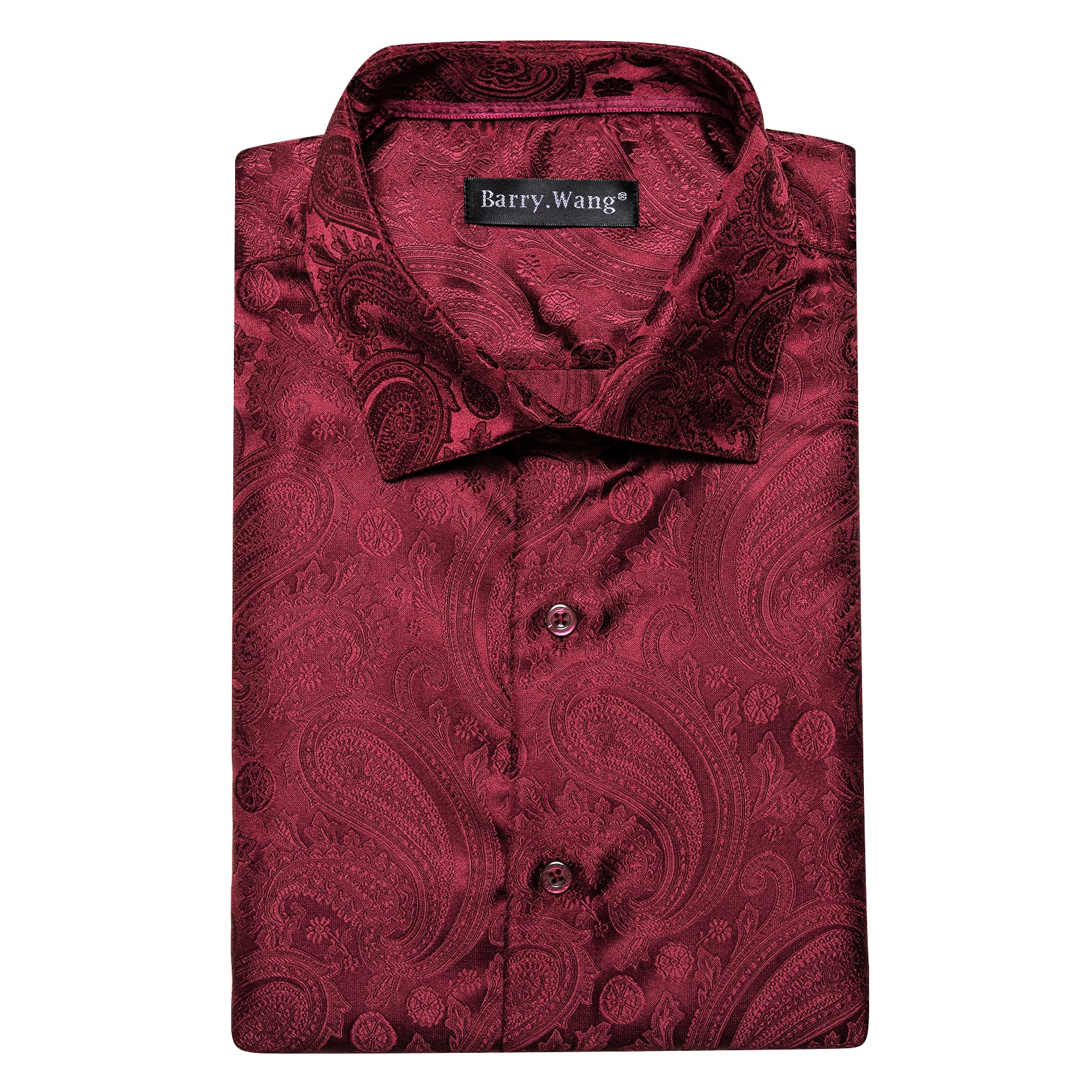 men's casual dress clothes red jacquard shirt 