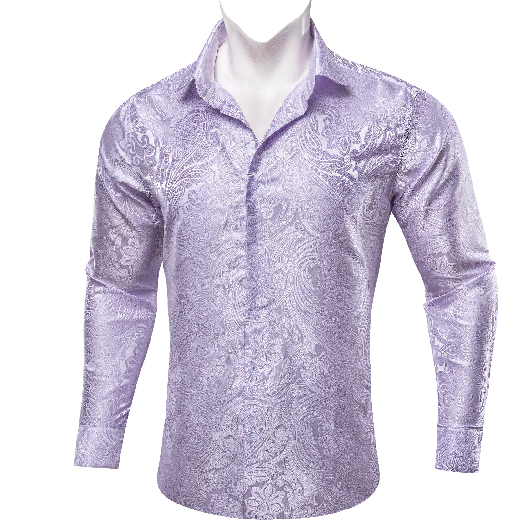 Light Purple Paisley Silk Shirt