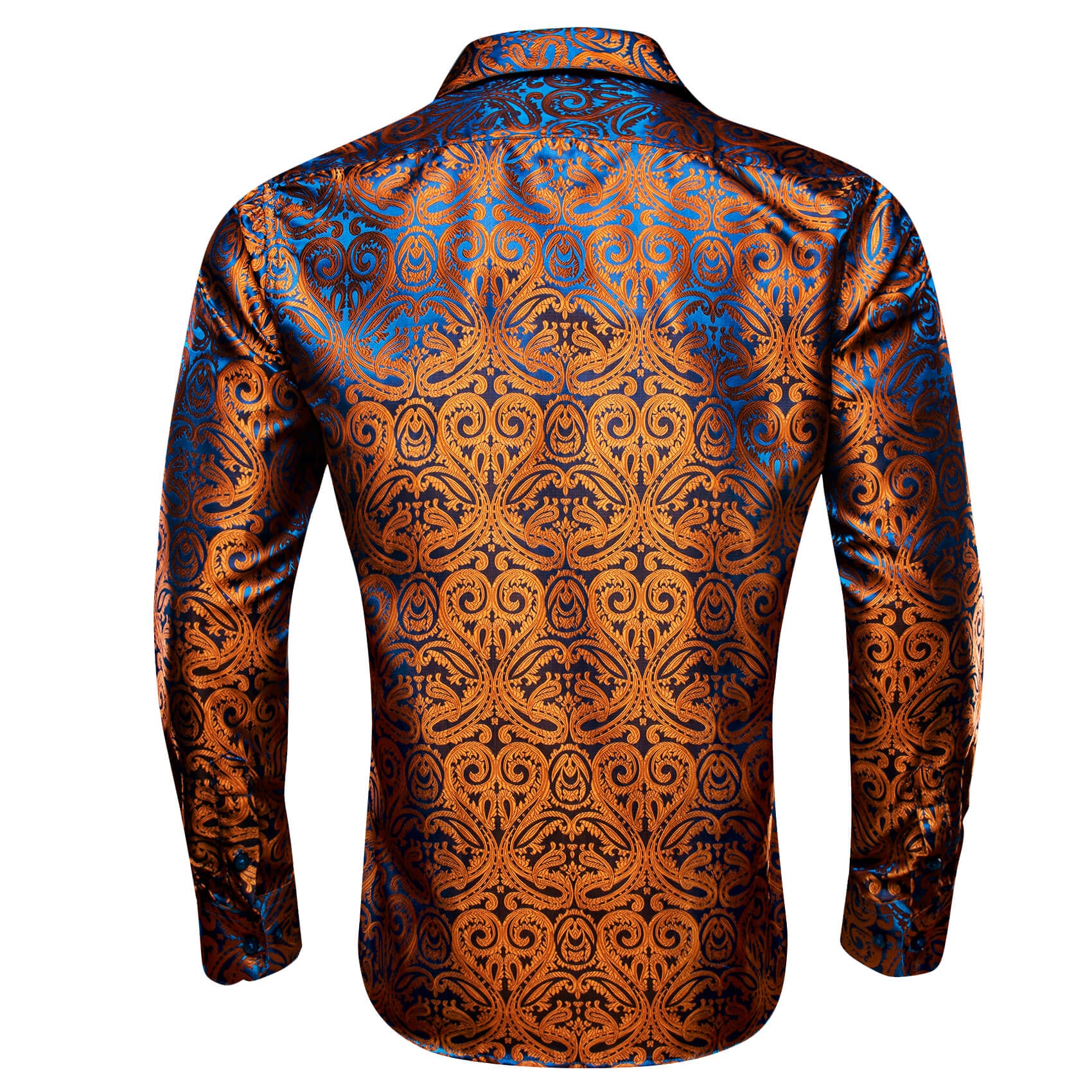 Barry. Wang Brown Button Down Shirt Casual Paisley Silk Long Sleeve Dr Barry. Wang Brown Button Down Shirt Casual Paisley Silk Long Sleeve Dr