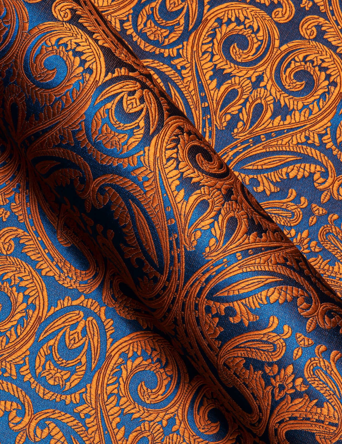 Barry. Wang Mens Button Down Shirt Copper Paisley Casual Silk Long Sleeve Dress Shirt