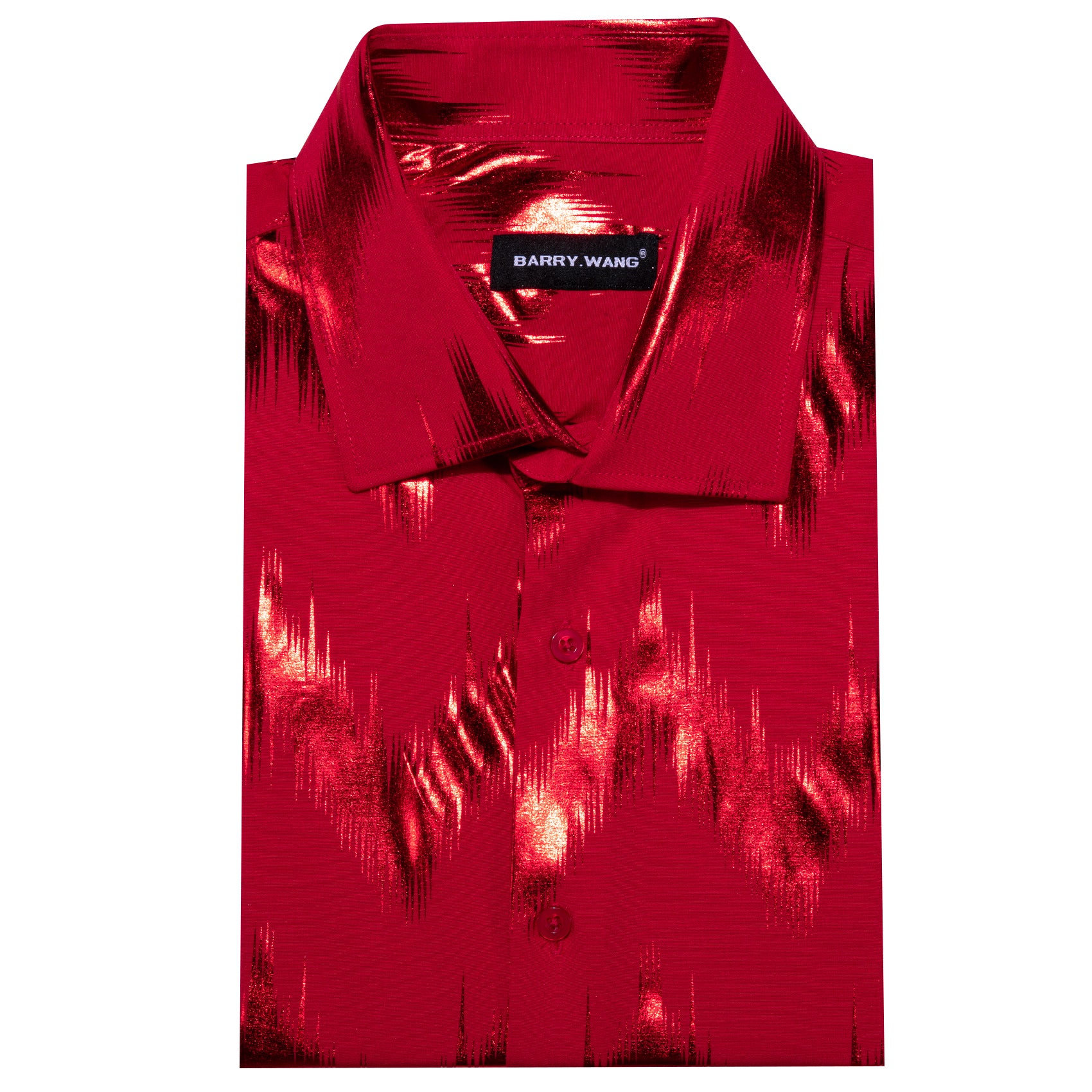Barry.wang Stylish Shirt Bronzing Printing Red Men's Shirt
