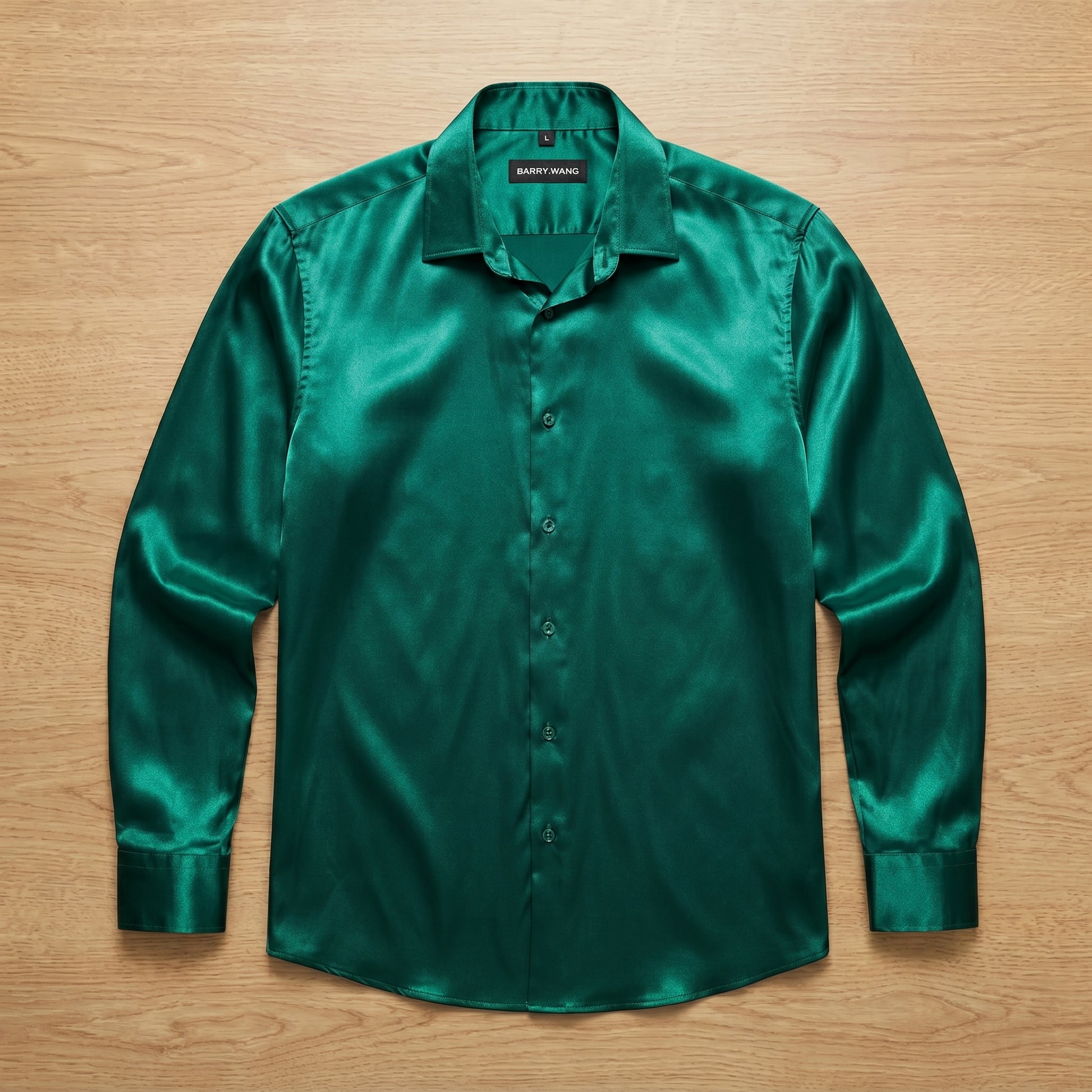 Barry. Wang Hunter Green Formal Shirt Mens Solid Stain Long Sleeve Dre Barry. Wang Hunter Green Formal Shirt Mens Solid Stain Long Sleeve Dre
