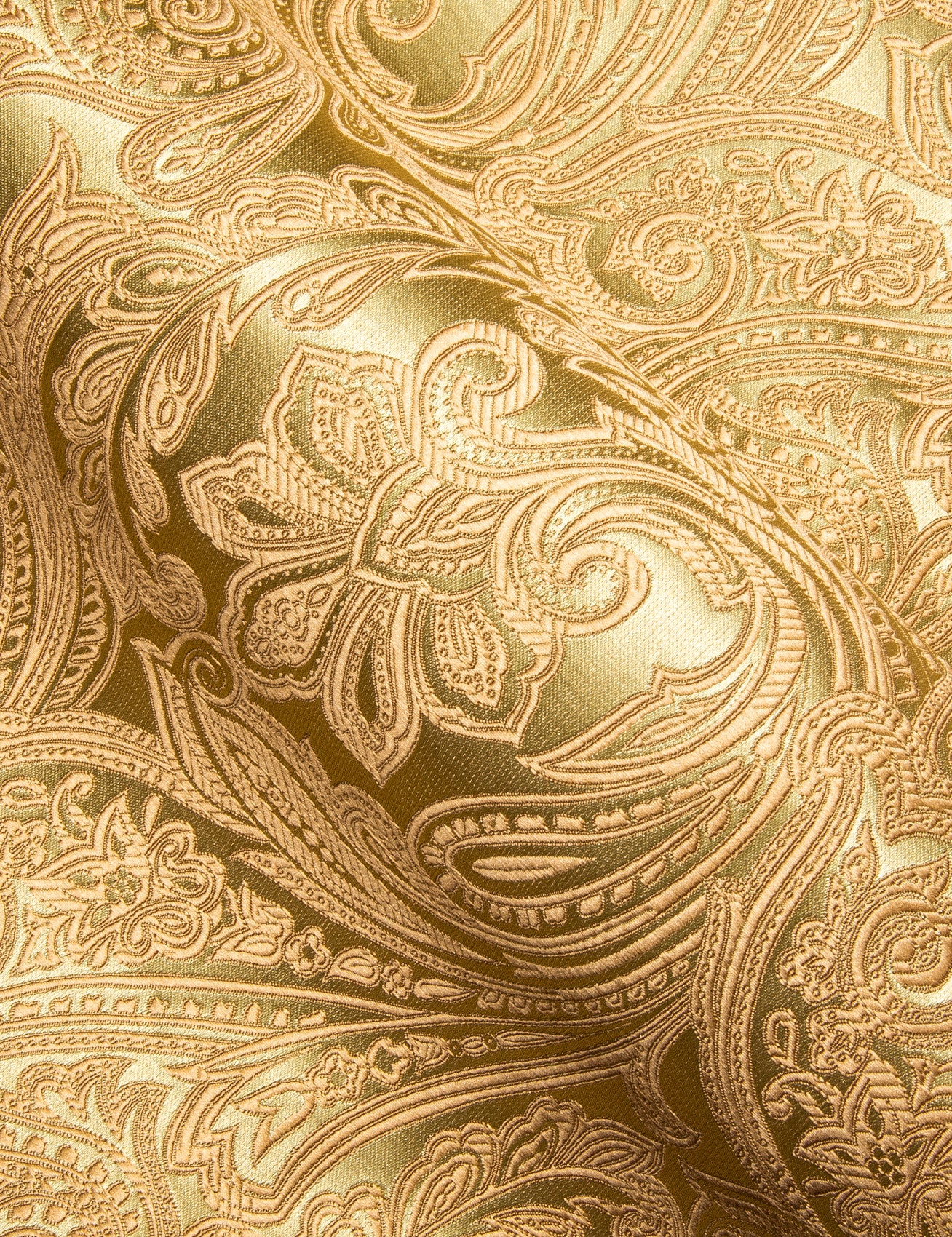 Barry. Wang Mens Gold Dress Shirt Paisley Silk Long Sleeve Button Down Formal Shirts