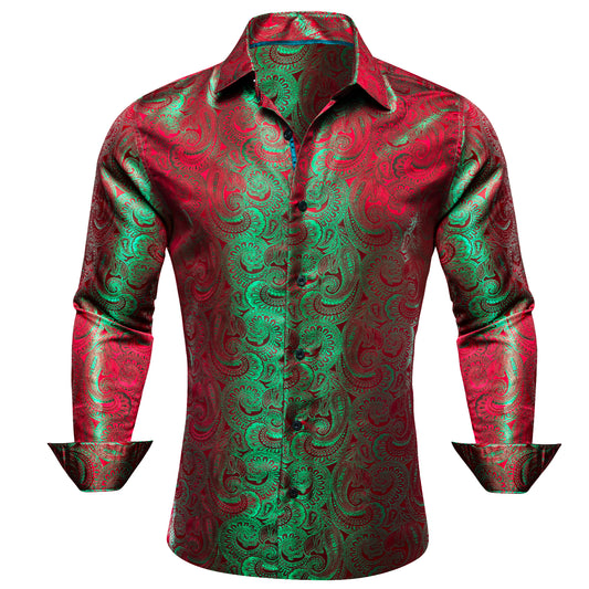 button ups for guys red green shirt  mens paisley shirt