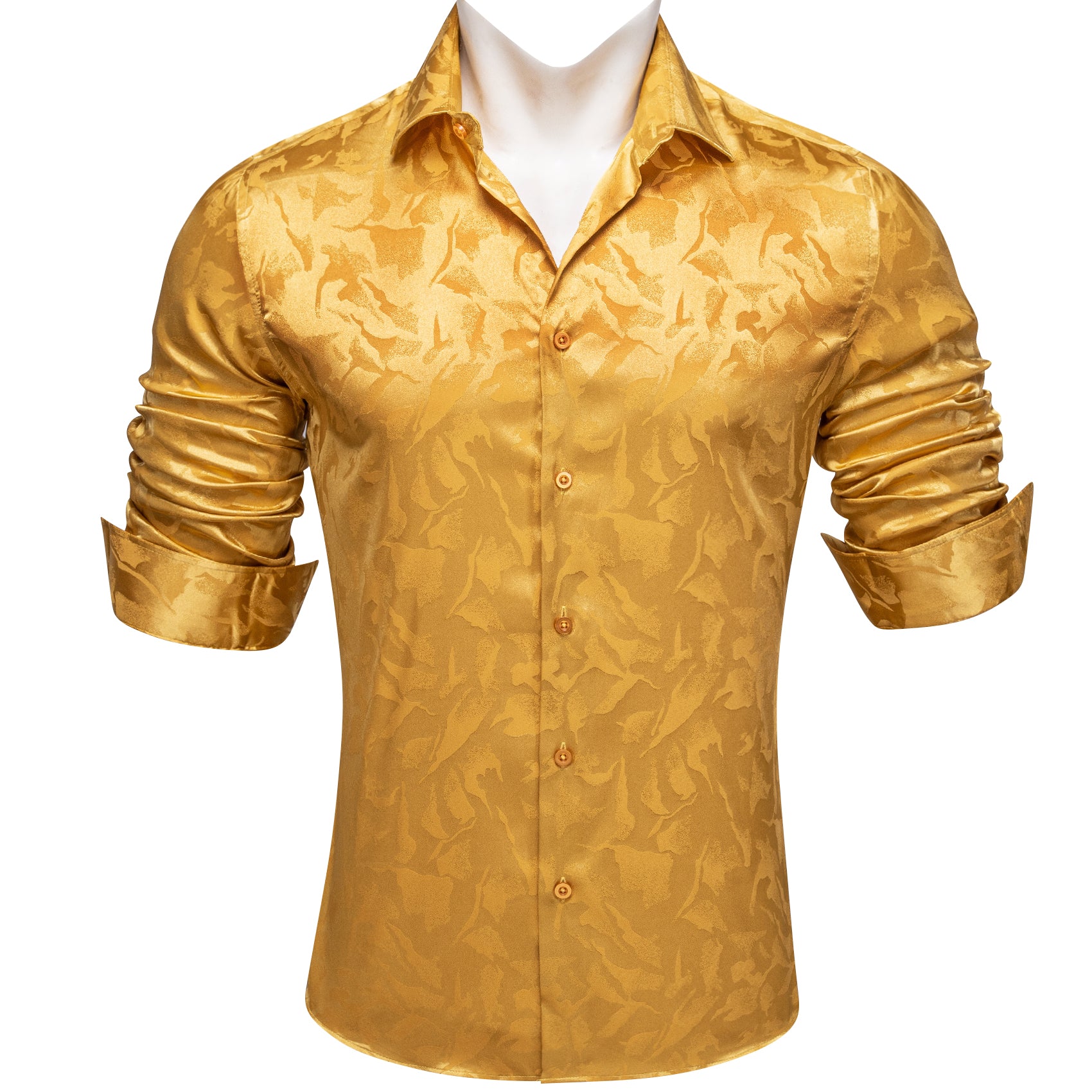 Barry.wang Amber Floral Silk Men's Shirt