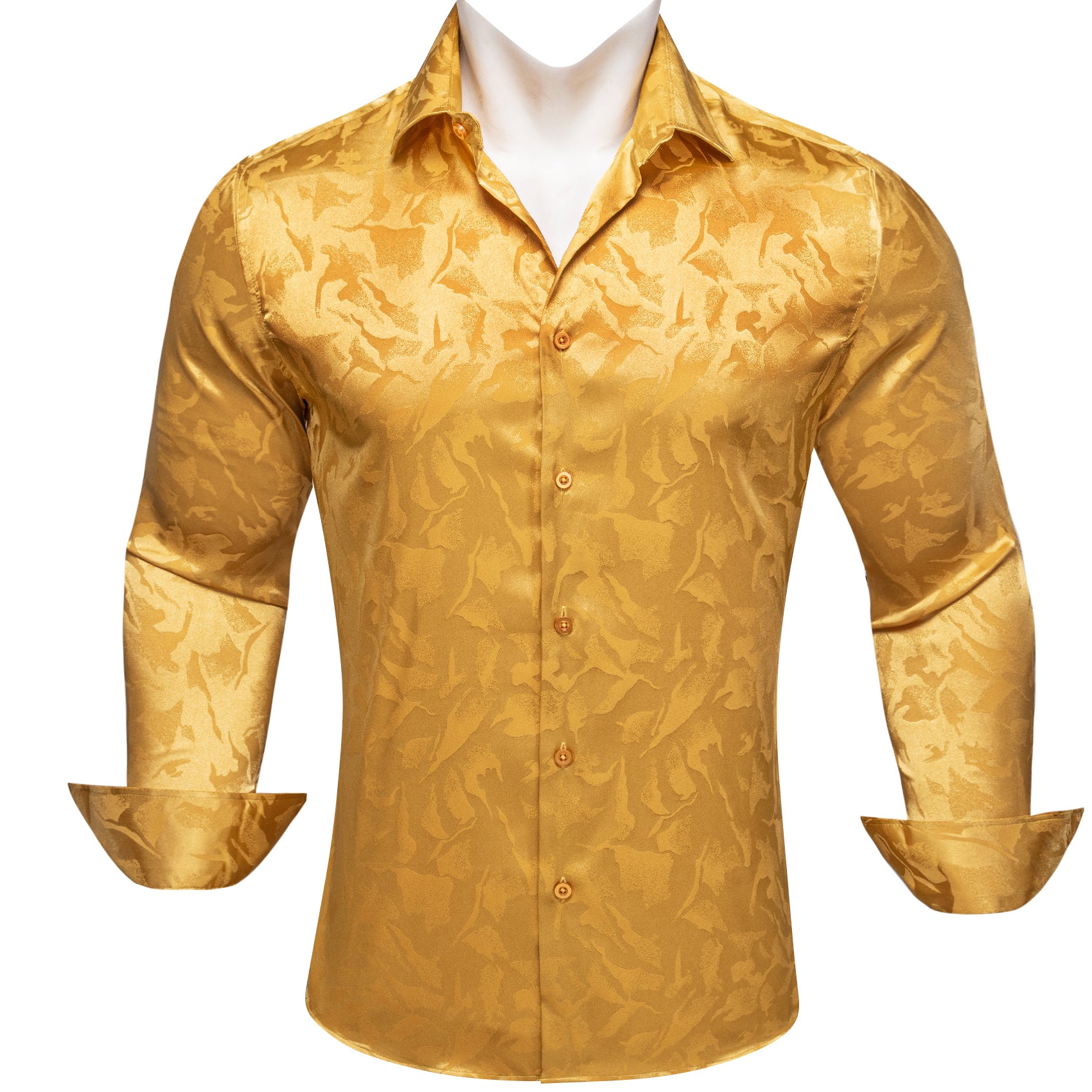 Barry.wang Amber Floral Silk Men's Shirt