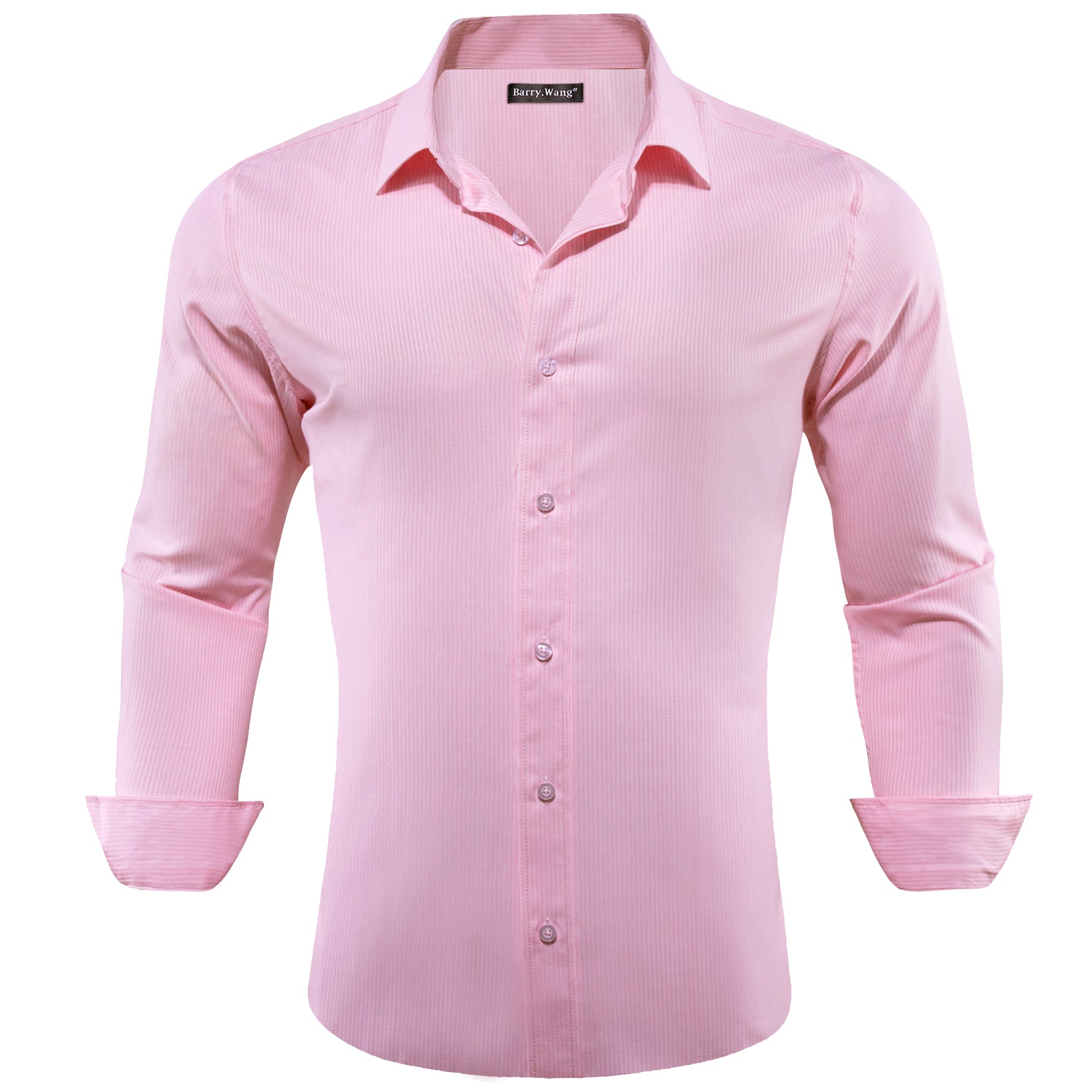 Barry.wang Pink Solid Men's Shirt