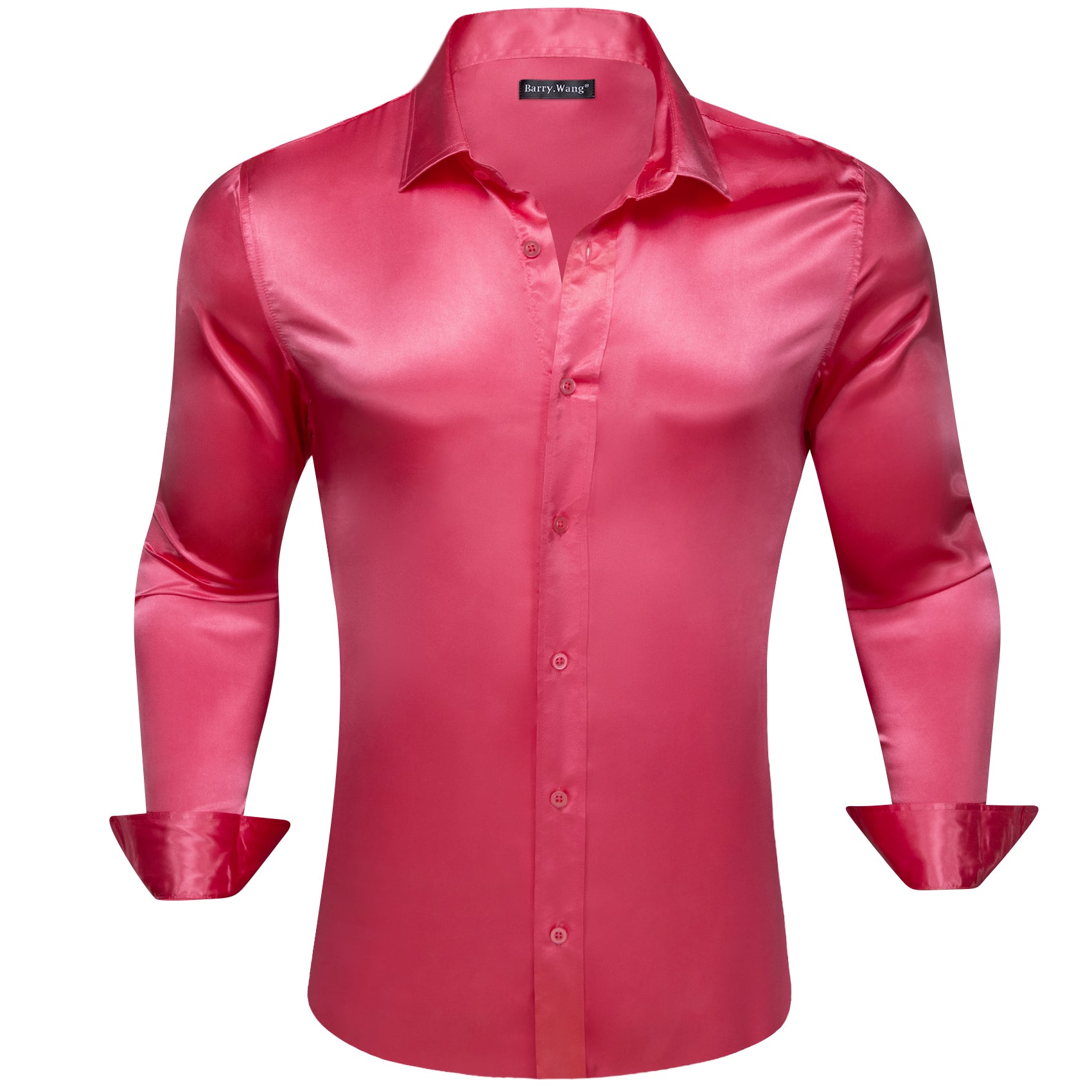 Barry.wang Shock Pink Solid Silk Shirt