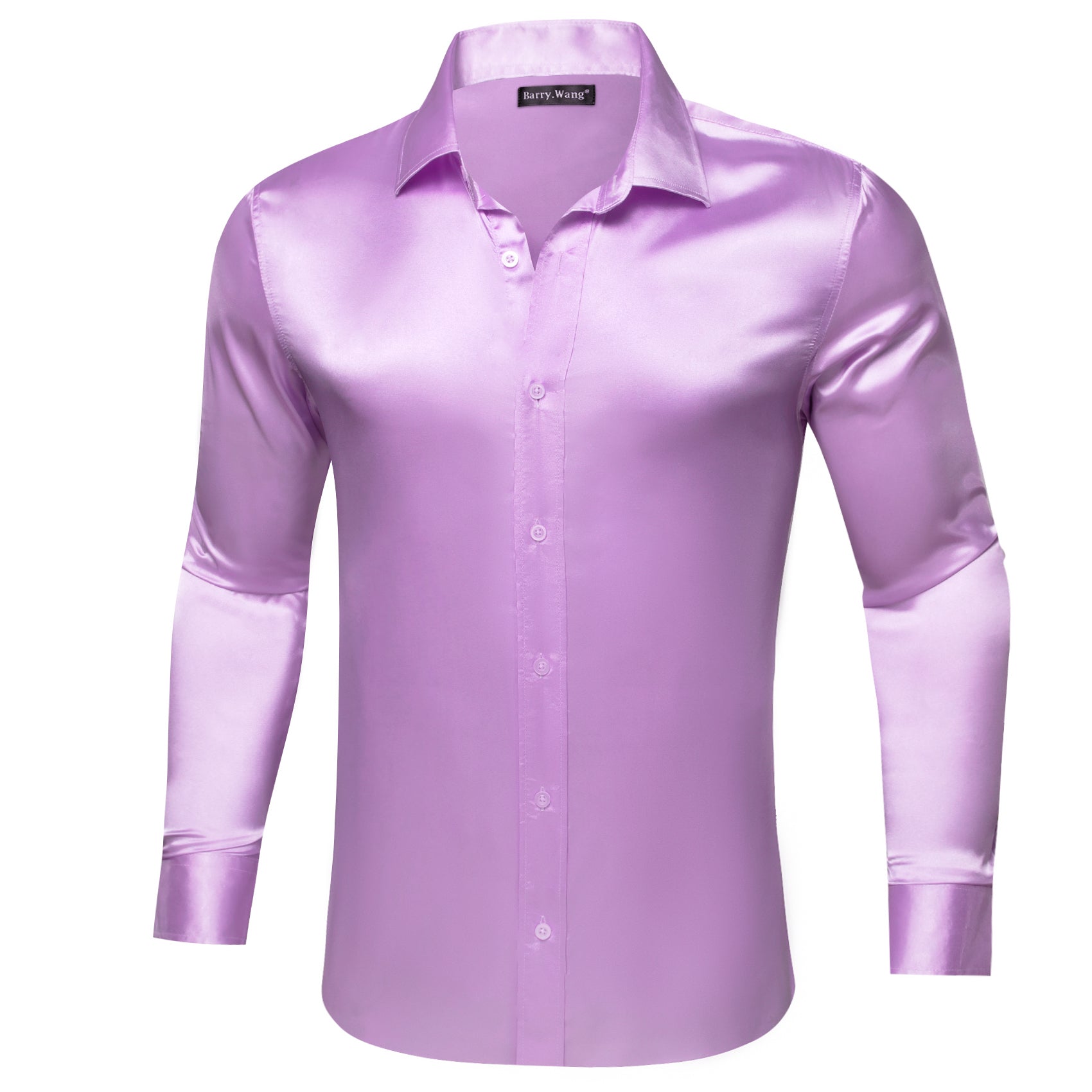 Barry.wang Pale Lilac Solid Silk Shirt