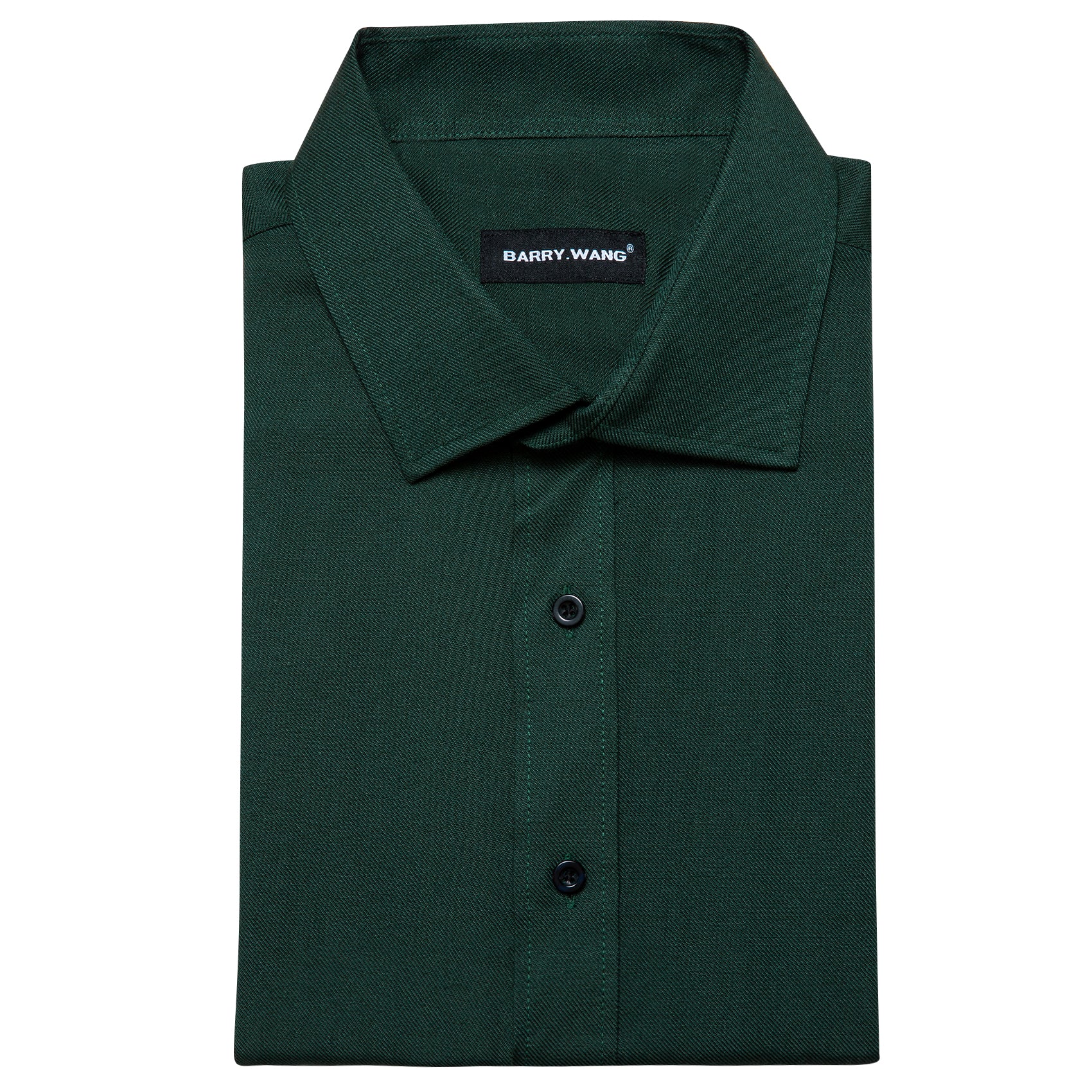 Barry.wang Dark Green Solid Men's Shirt