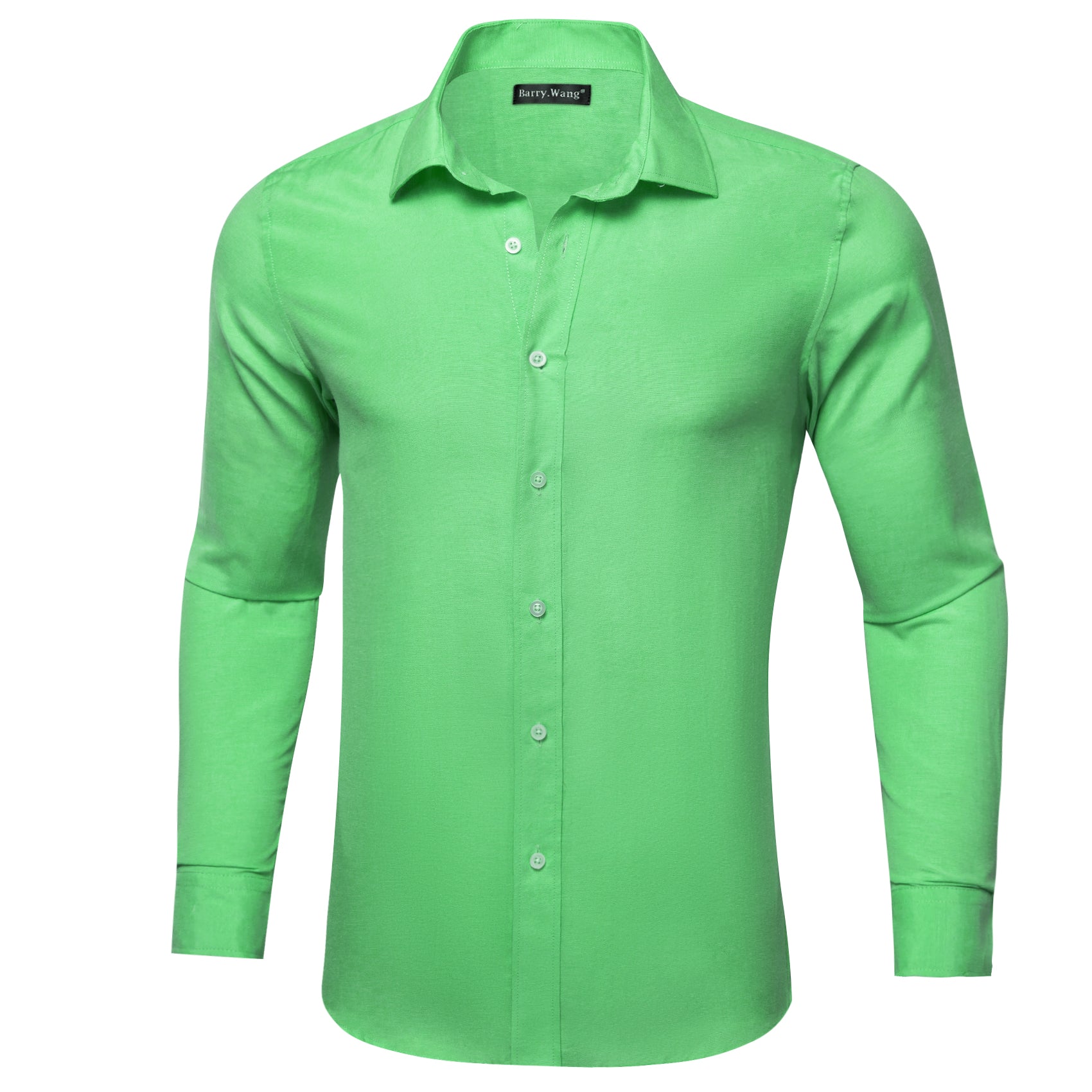 Barry.wang Cobalt Green Solid Men's Shirt