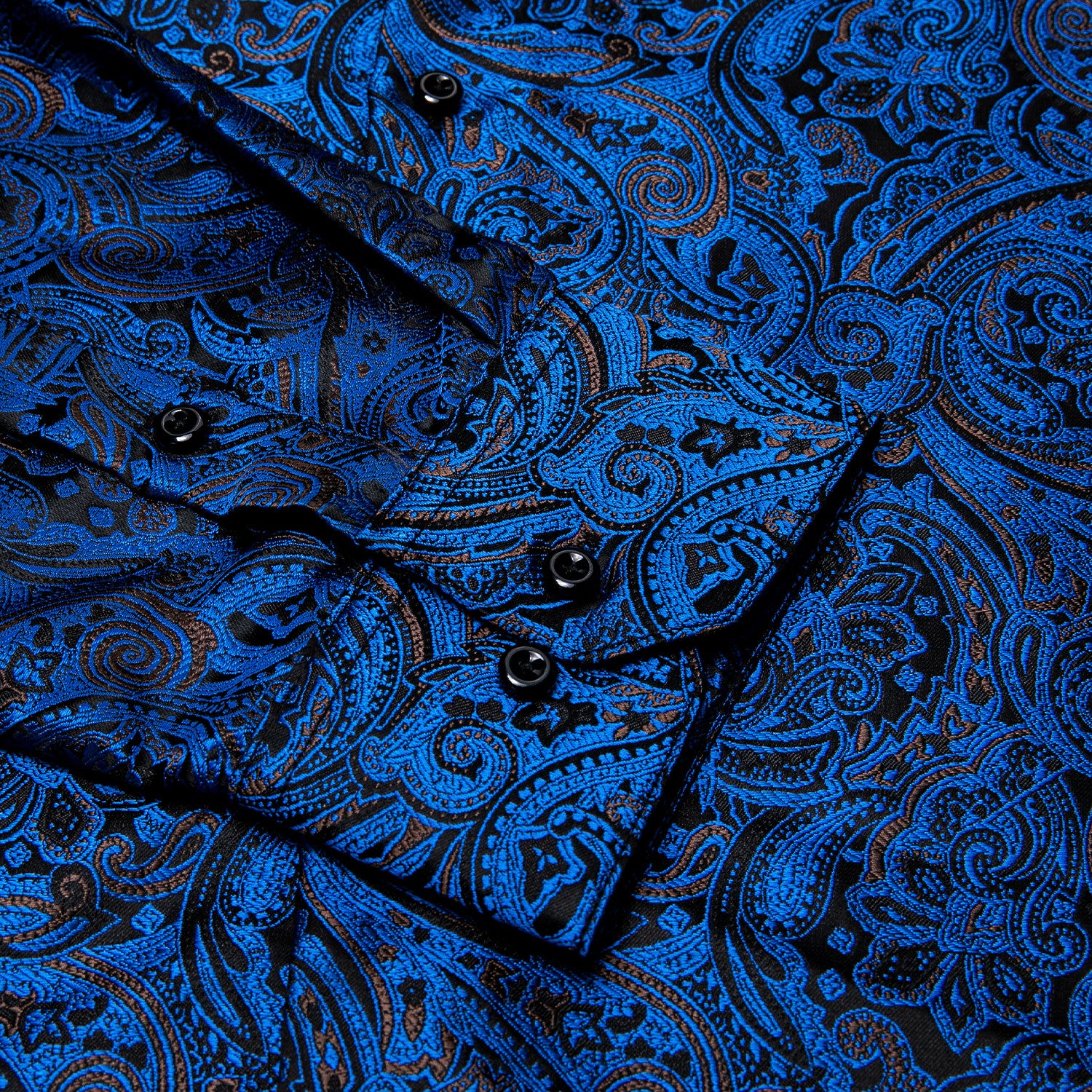 Barry. Wang Navy Casual Shirt Mens Paisley Long Sleeve Button Down Shirt