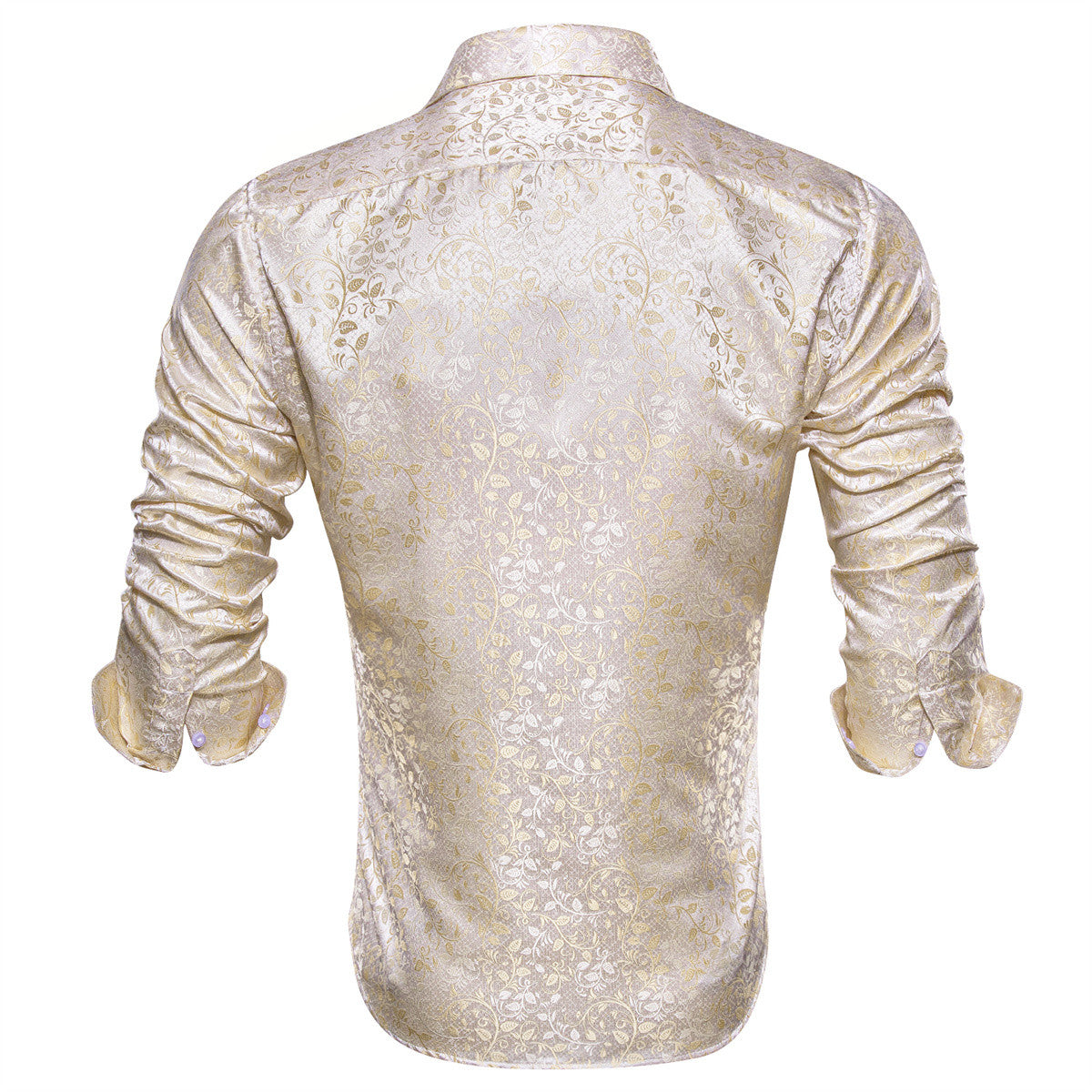 Barry. Wang Mens Champagne Floral Dress Shirt for Wedding Jacquard Formal Shirt, XL Barry. Wang Mens Champagne Floral Dress Shirt for Wedding Jacquard Formal Shirt, XL