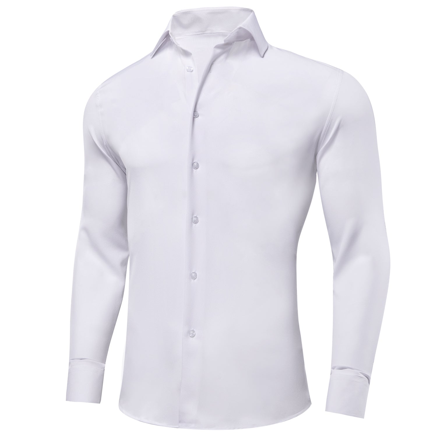Barry. Wang White Dress Shirt for Men Solid Slim Fit Business Formal Long Sleeve Shirt, L Barry. Wang White Dress Shirt for Men Solid Slim Fit Business Formal Long Sleeve Shirt, L