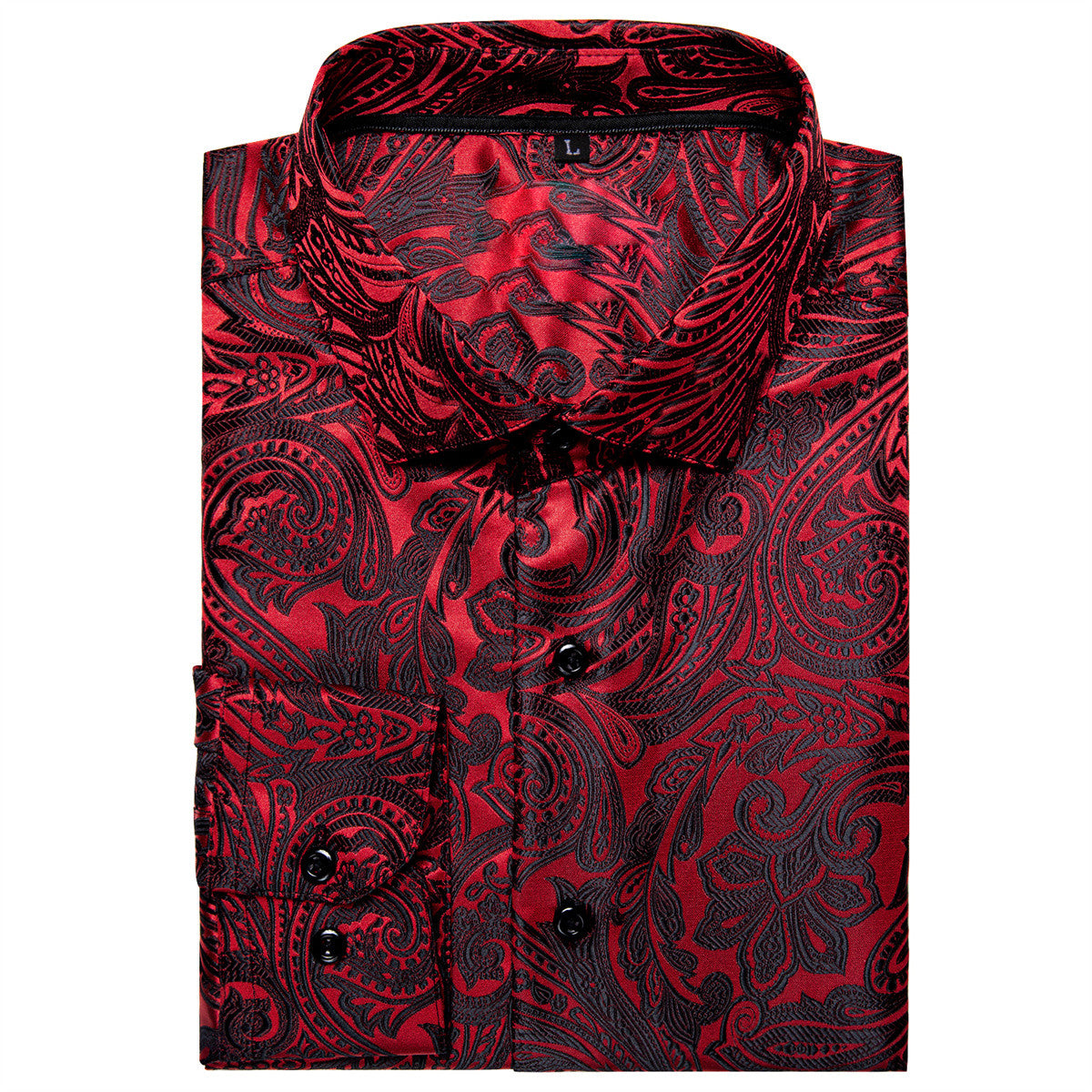 Barry. Wang Mens Burgundy Floral Shirt Wrinkle Free Long Sleeve Button Down Shirt