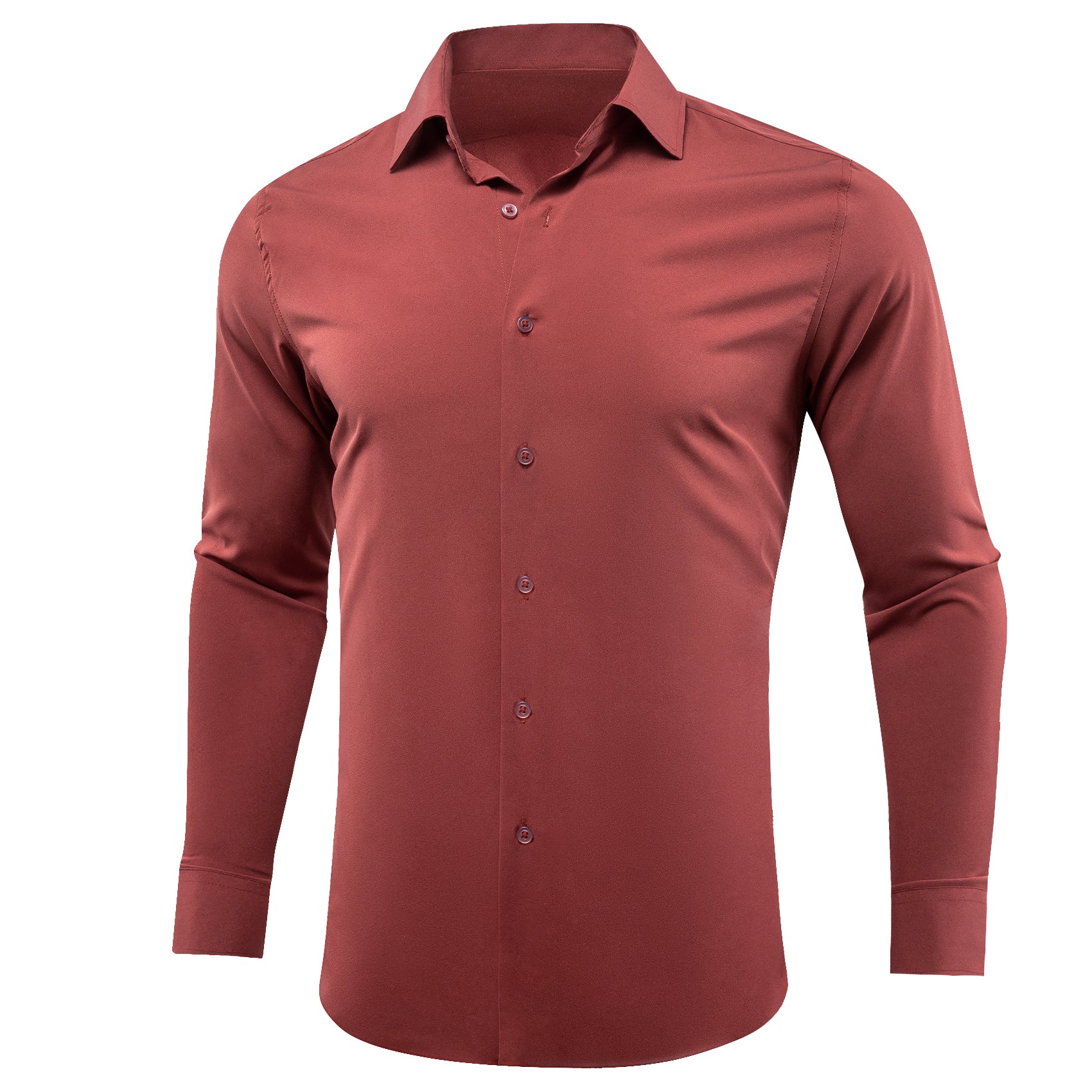 Barry.wang Indianred Solid Silk Shirt