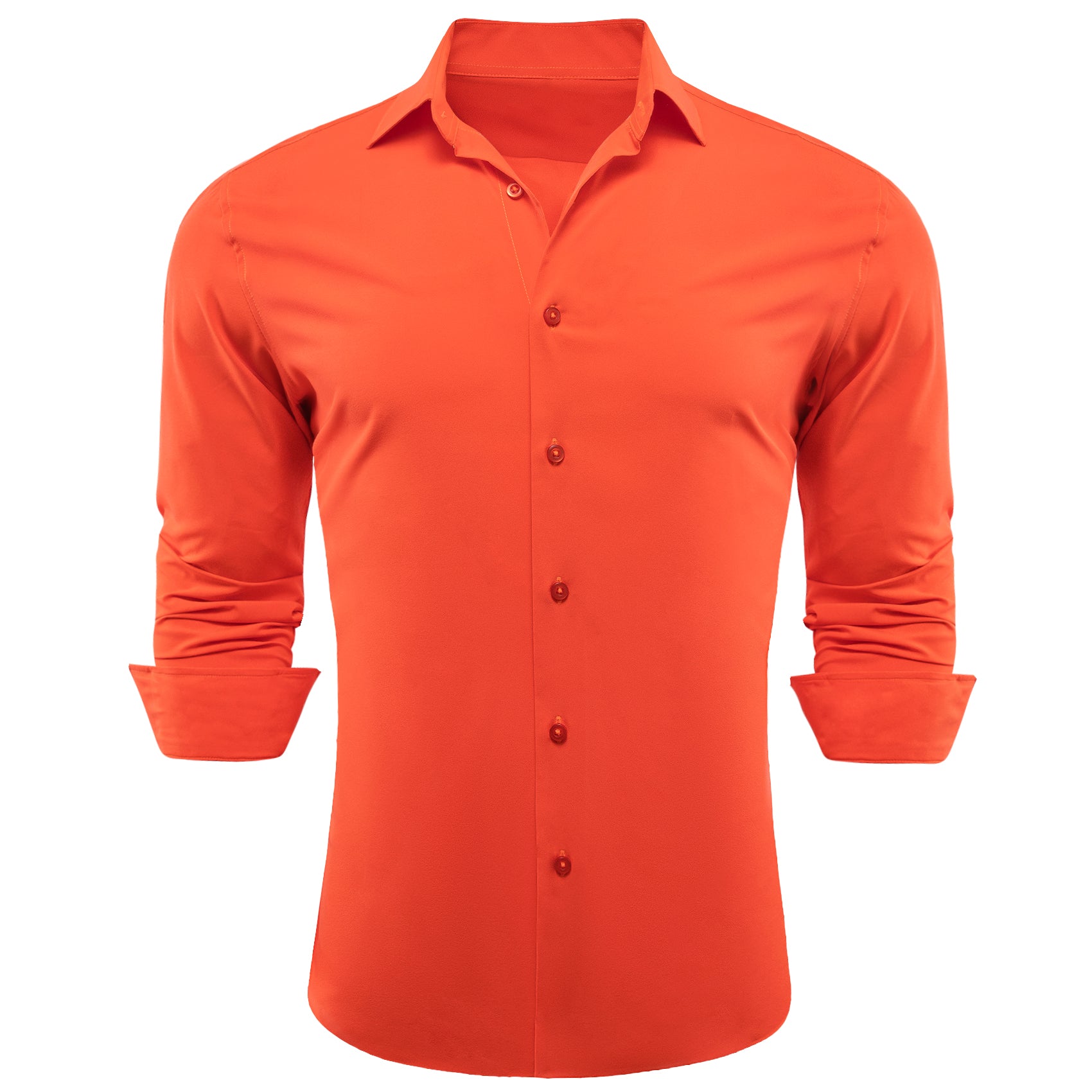 Barry.wang Orangered Solid Silk Shirt