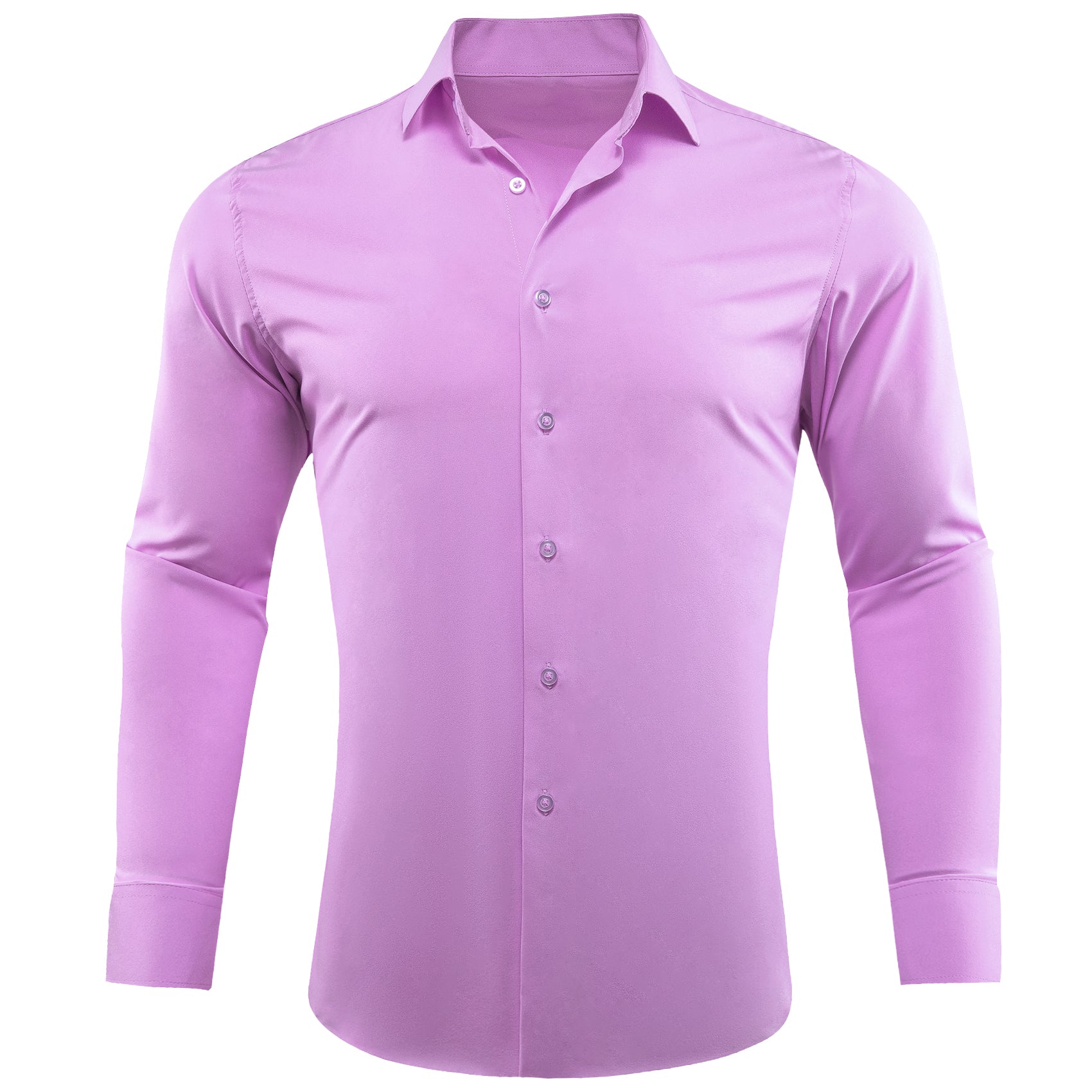 Barry.wang Luxury Purple Solid Silk Shirt