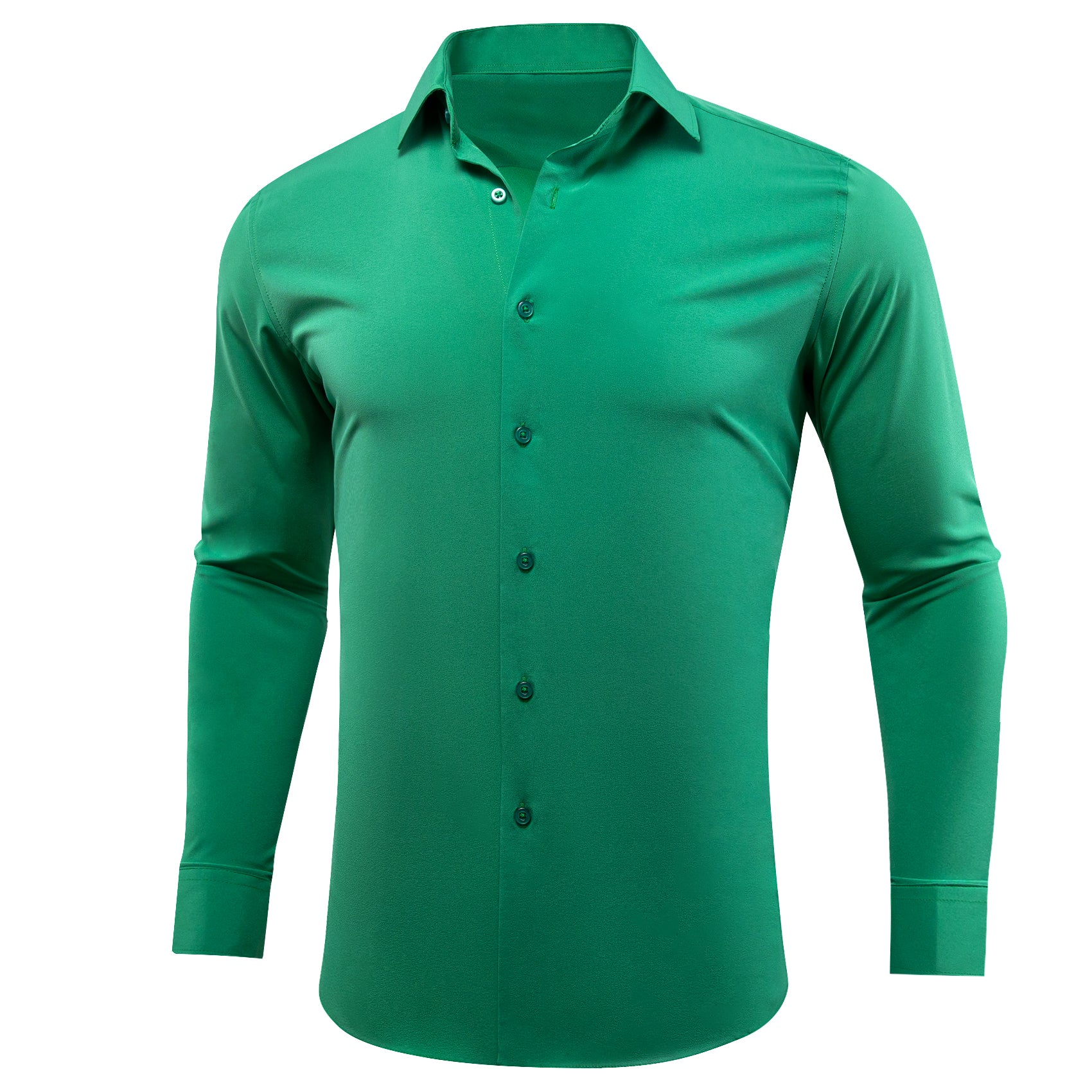 Barry.wang Seagreen Solid Silk Shirt