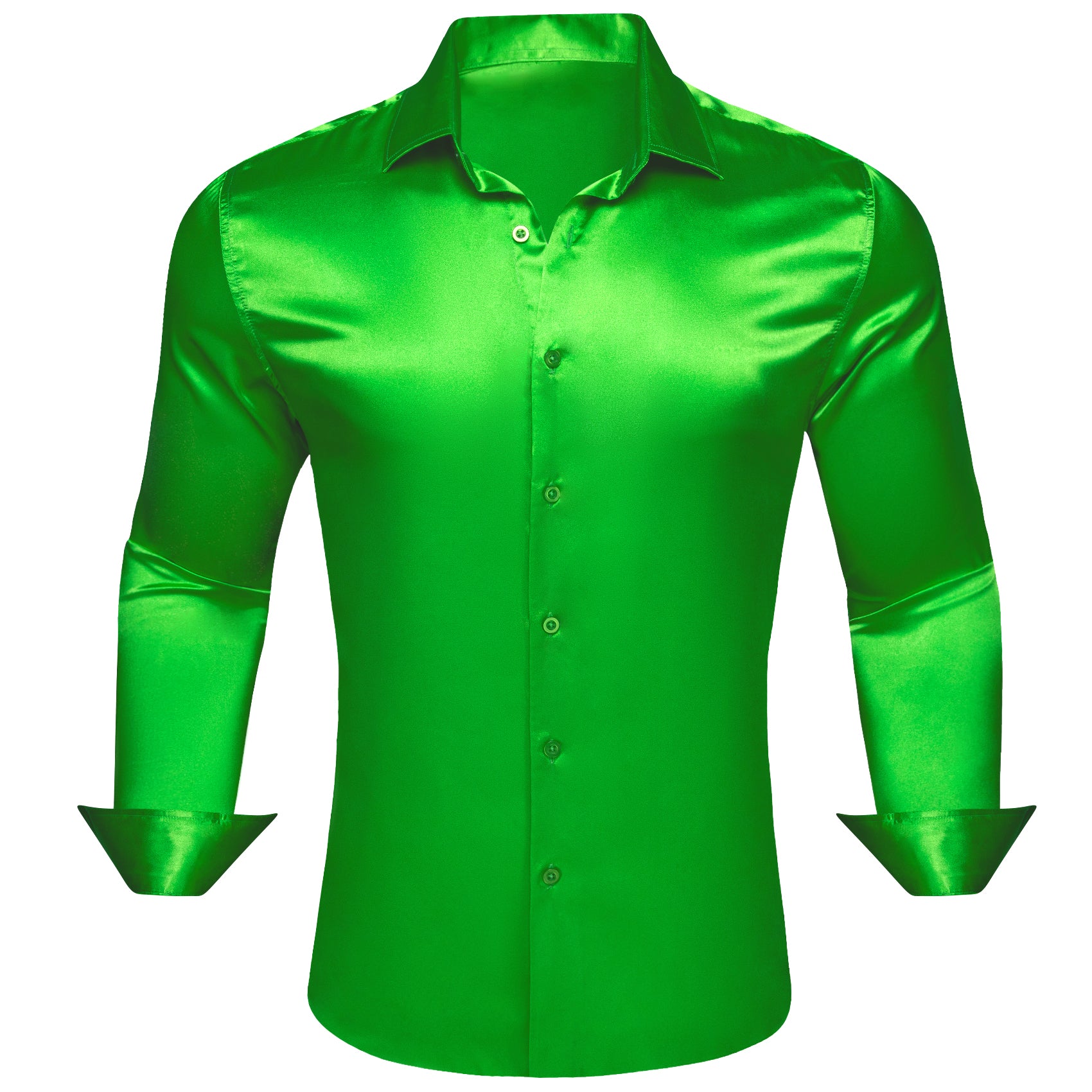 Barry.wang Cobalt Green Solid Silk Shirt