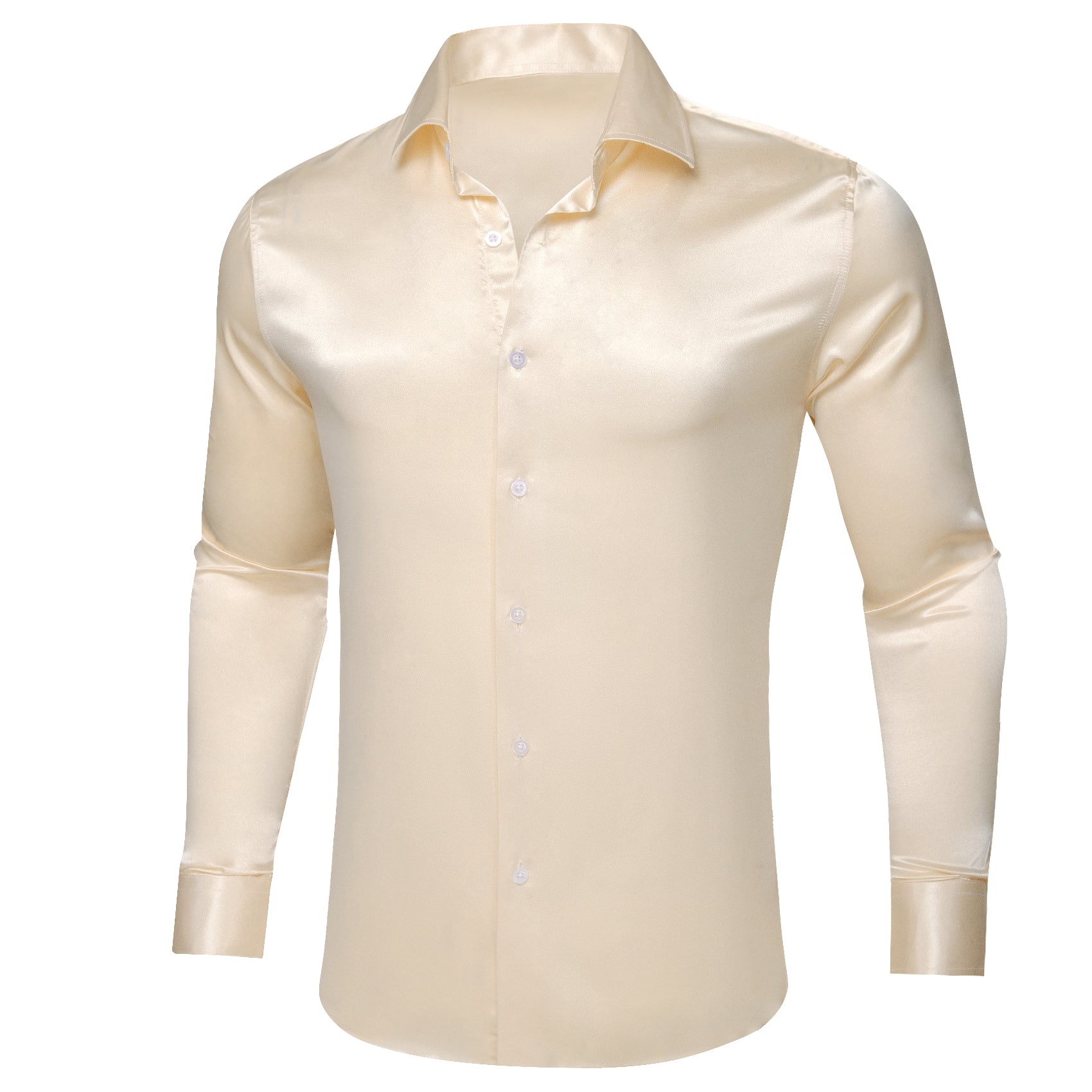 Barry.wang Vanilla Solid Silk Shirt