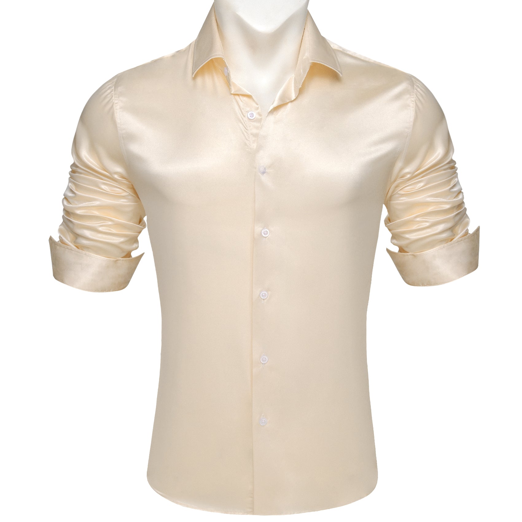 Barry.wang Vanilla Solid Silk Shirt