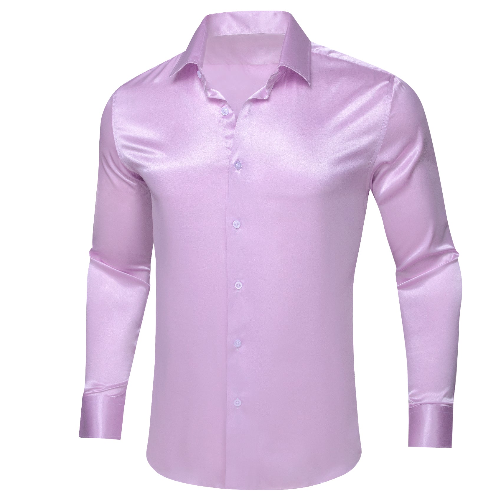 Barry.wang Purple Solid Silk Shirt