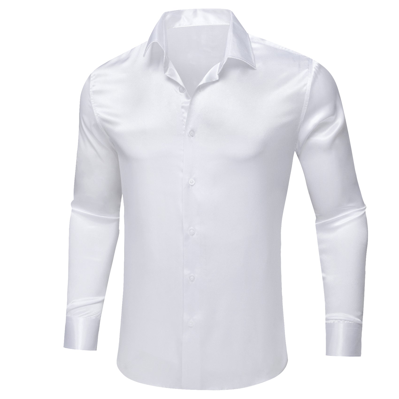 Barry.wang White Solid Silk Shirt